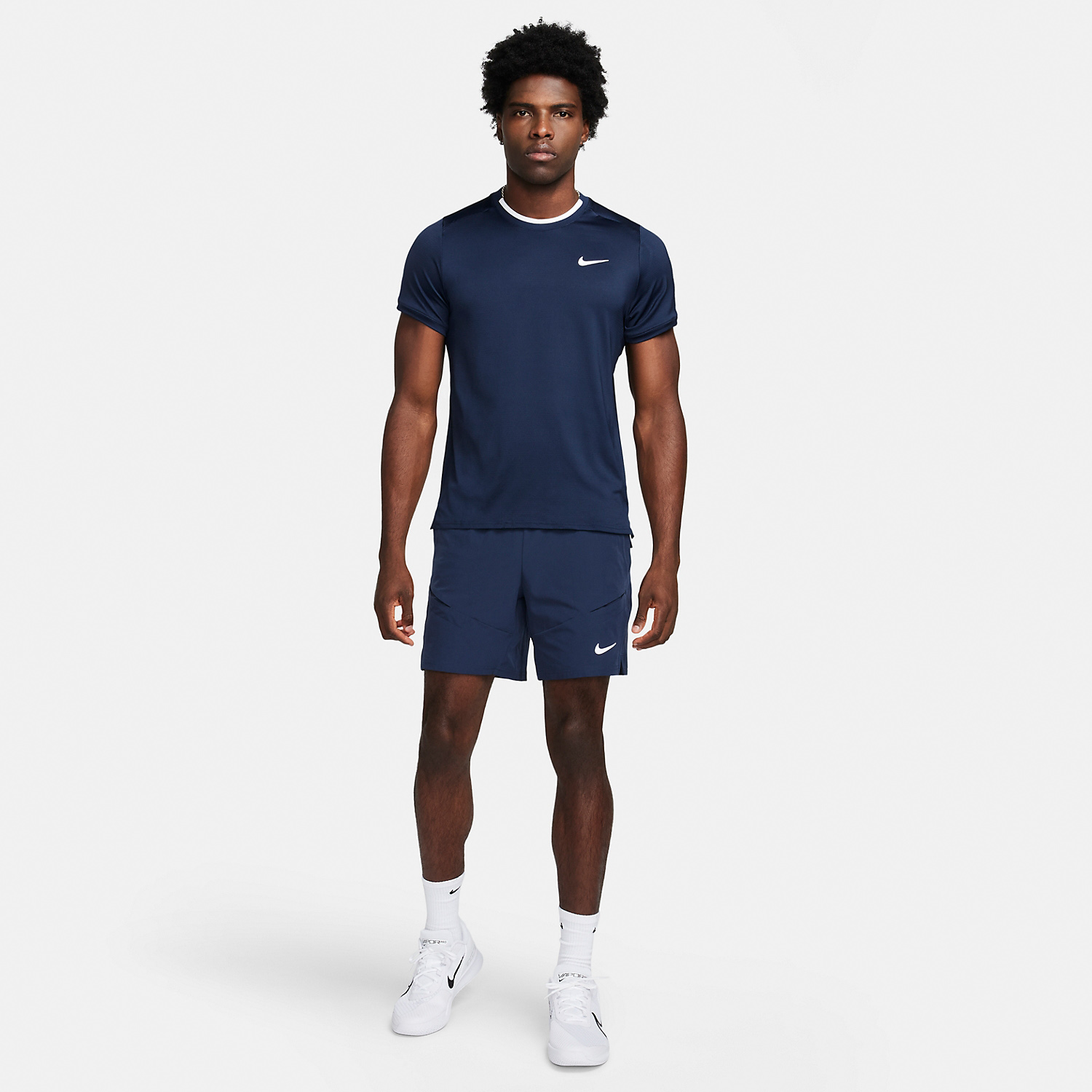 Nike Court Dri-FIT Advantage T-Shirt - Obsidian/White
