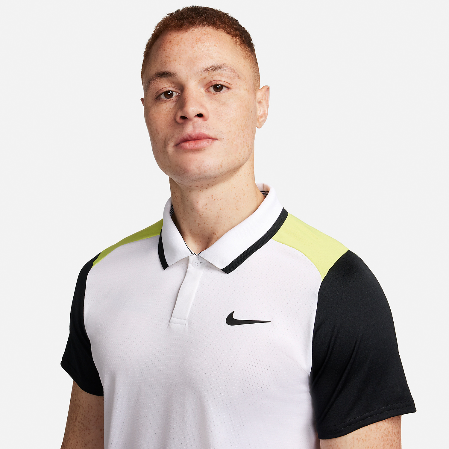 Nike Court Dri-FIT Advantage Polo - White/Light Lemon Twist/Black