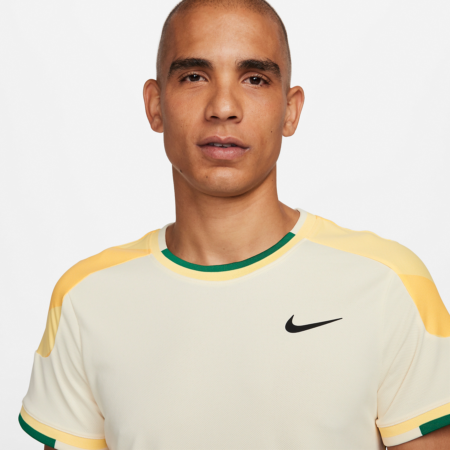 Nike Court Dri-FIT Slam T-Shirt - Coconut Milk/Soft Yellow/Black