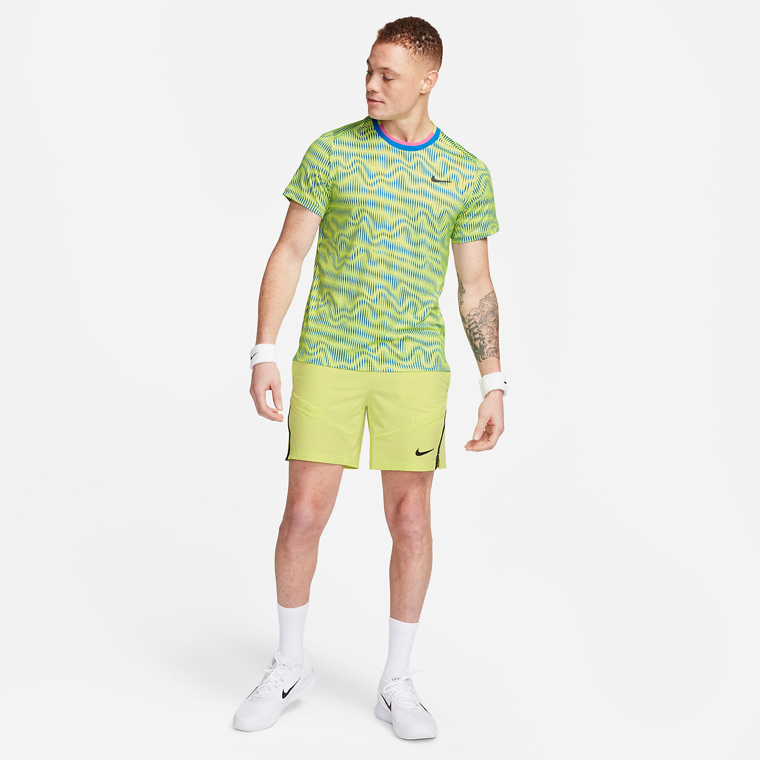 Nike Dri-FIT Advantage T-Shirt - Light Lemon Twist/Light Photo Blue/Black