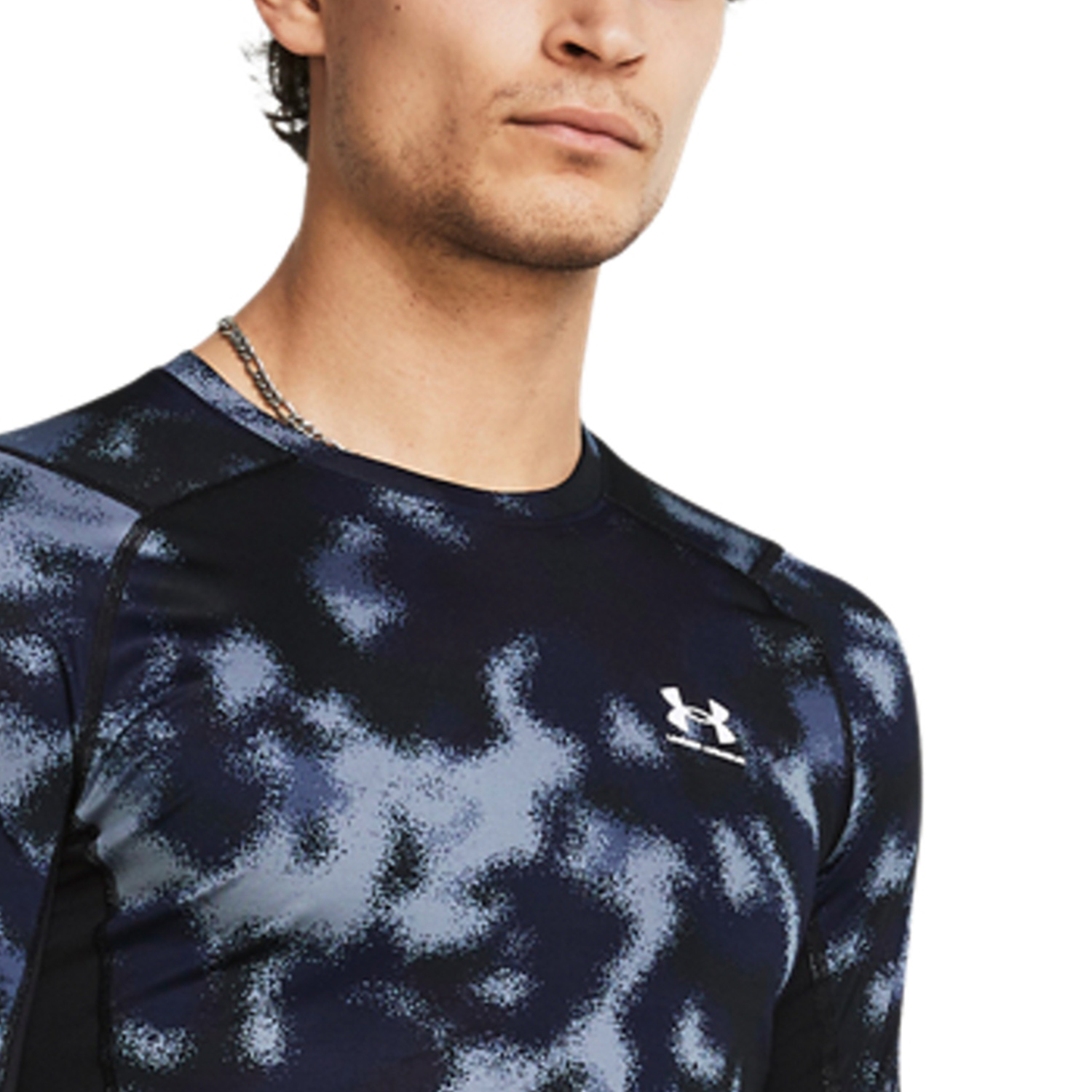 Under Armour HeatGear Printed Logo T-Shirt - Midnight Navy/White