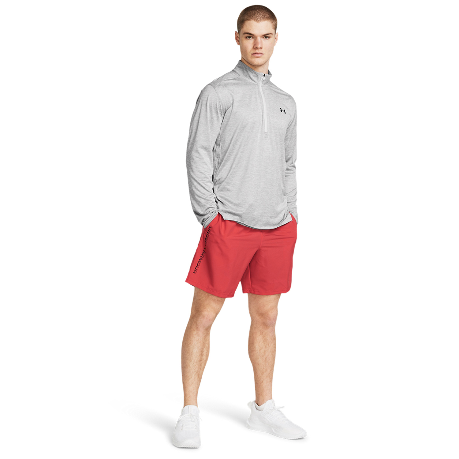 Under Armour Woven Split 9in Shorts - Red Solstice/Black