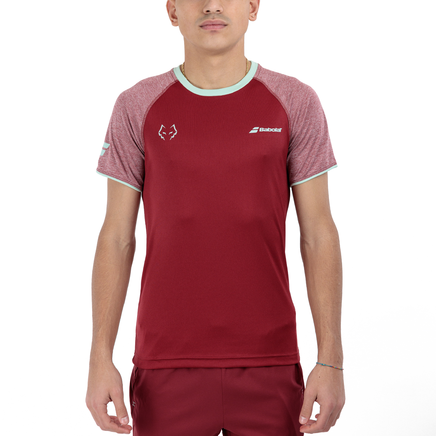 Babolat Juan Lebron Crew T-Shirt - Red Dahlia