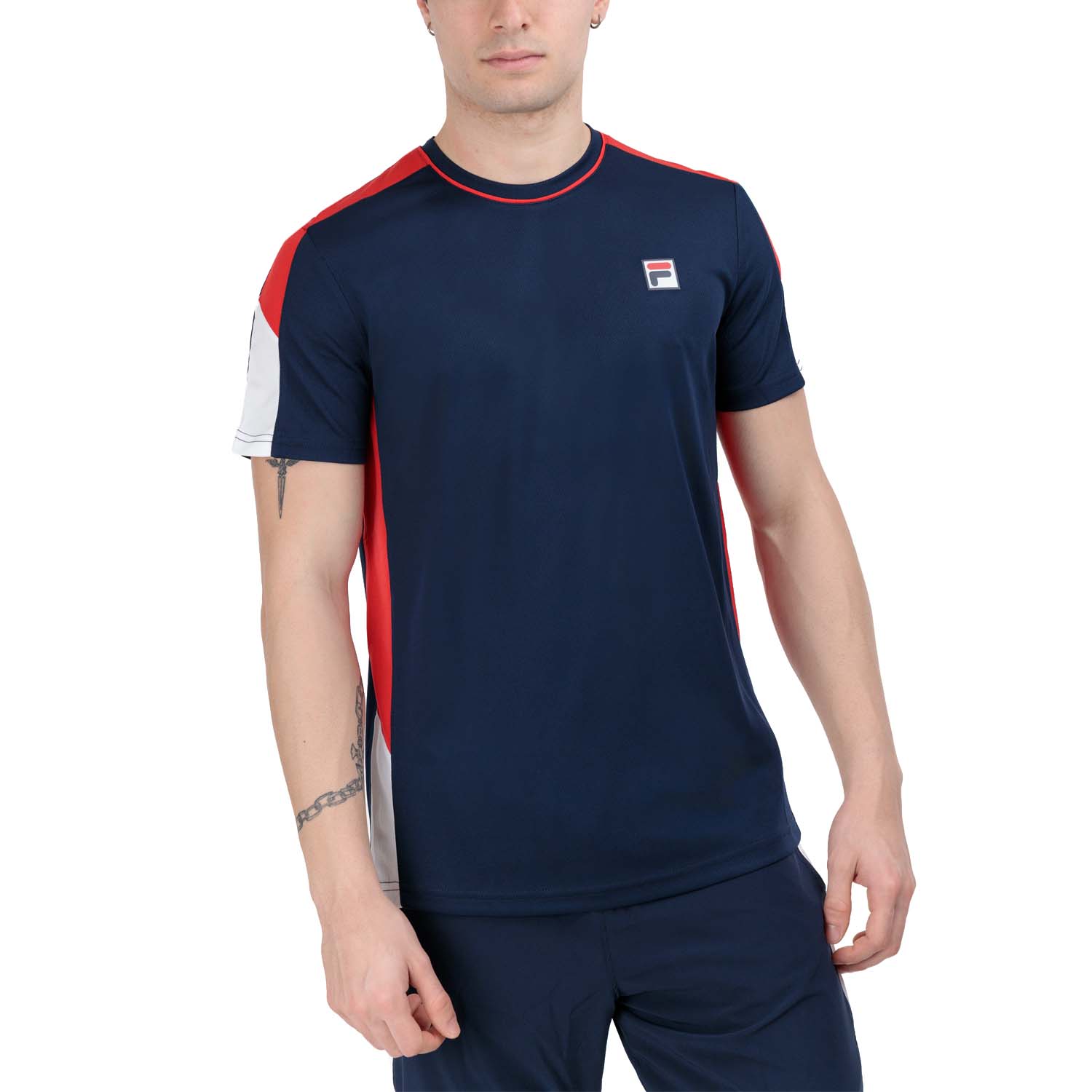 Fila Gabriel T-Shirt - Navy/Red