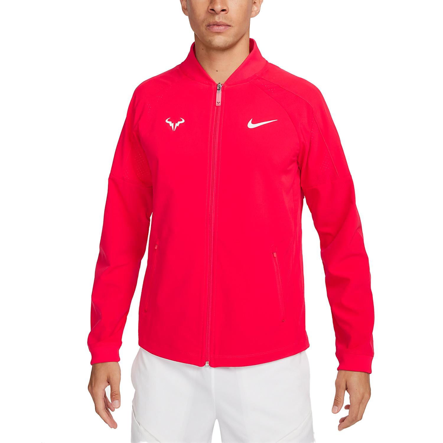 Nike Dri-FIT Rafa Men's Tennis Jacket - Siren Red/White