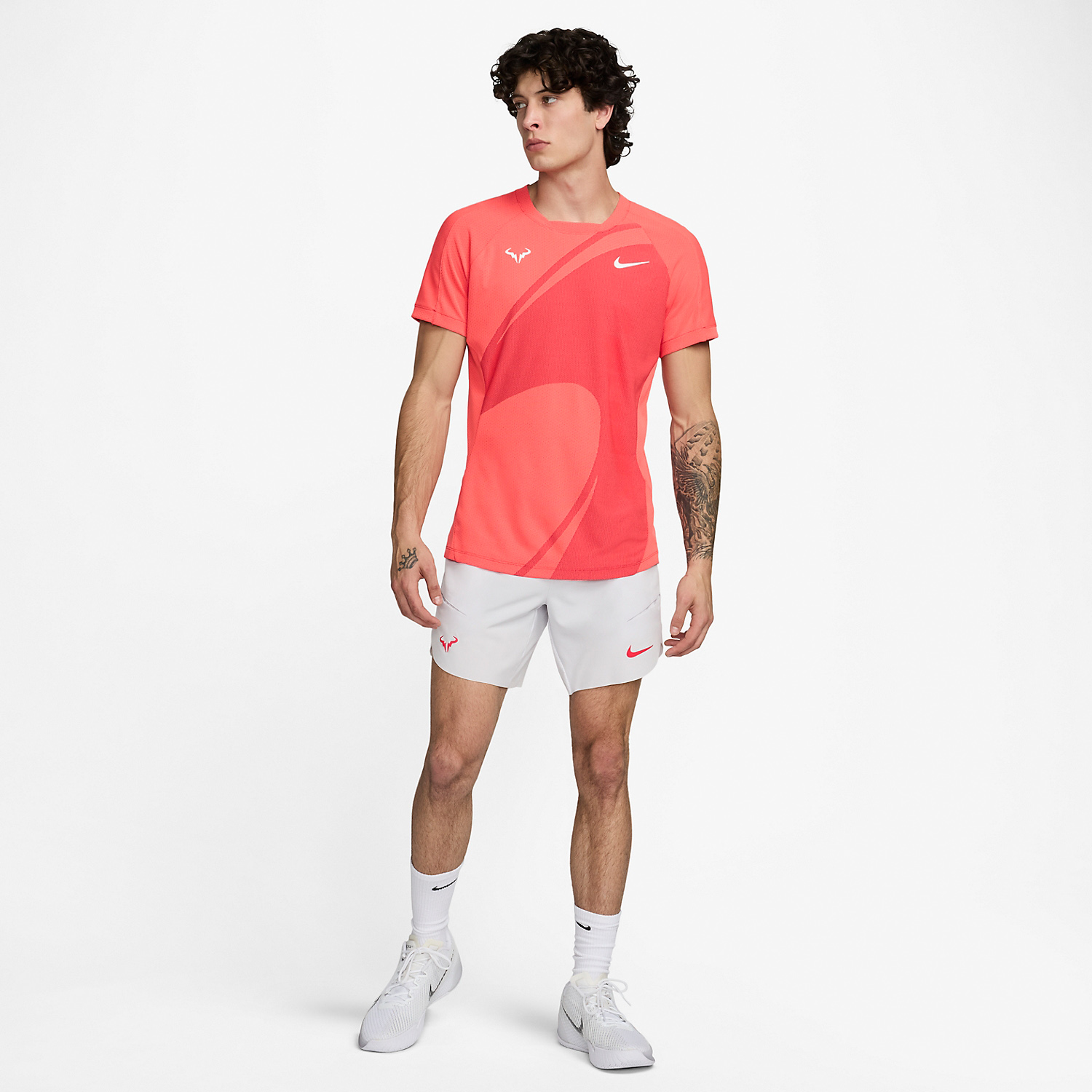 Nike Rafa Dri-FIT ADV Men's Tennis T-Shirt - Fire Red/White
