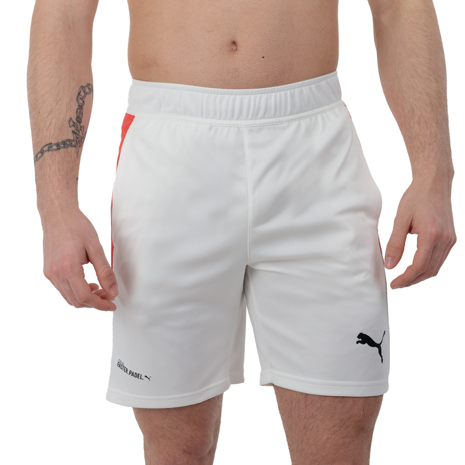 Puma Individual 8in Pantaloncini - White/Active Red