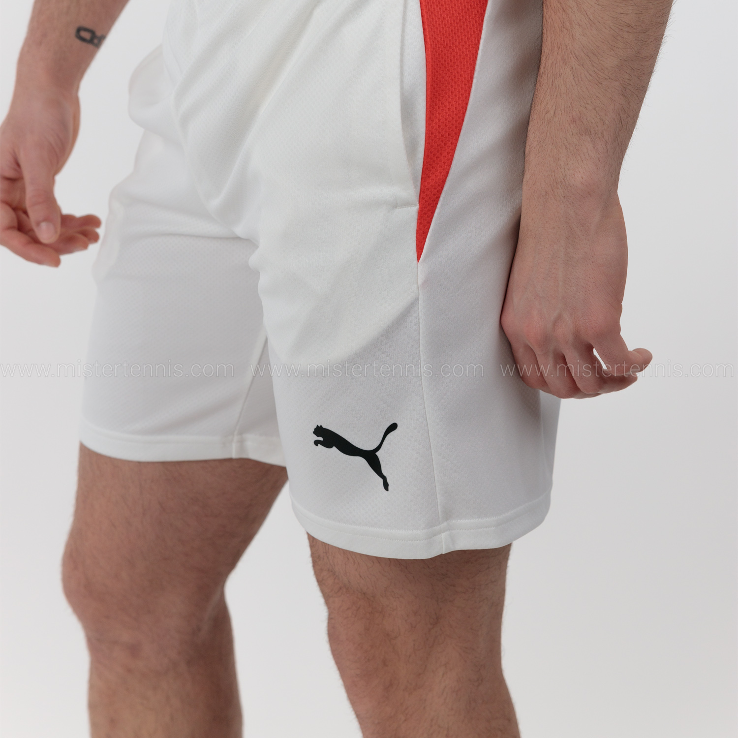 Puma Individual 8in Pantaloncini - White/Active Red