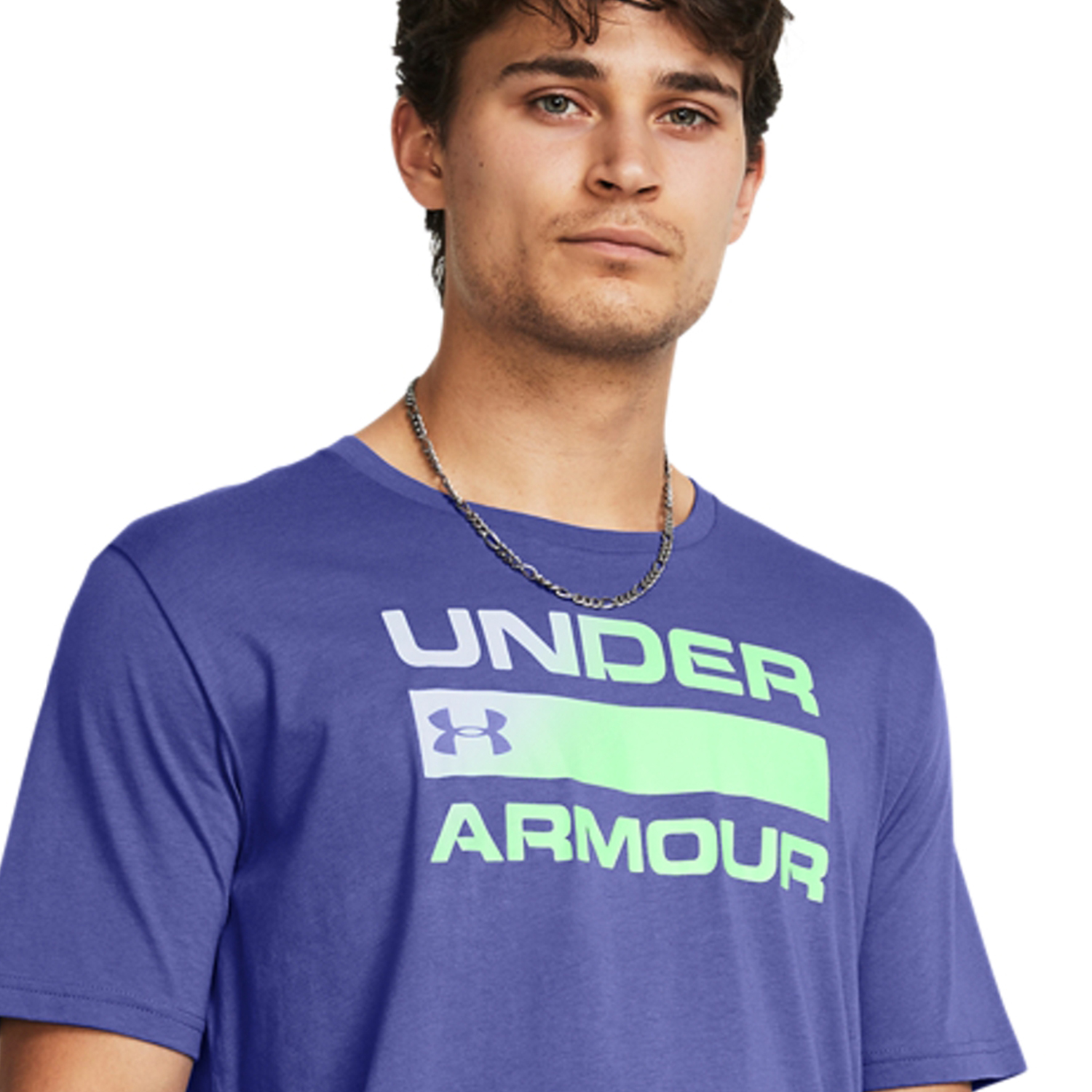 Under Armour Team Issue Wordmark T-Shirt - Starlight/Matrix Green/Celeste