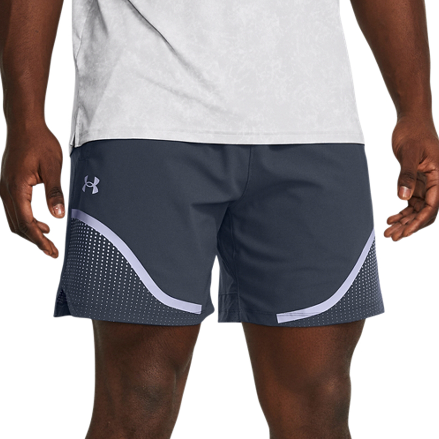 Under Armour Vanish Woven Graphic 6in Shorts - Downpour Gray/Celeste