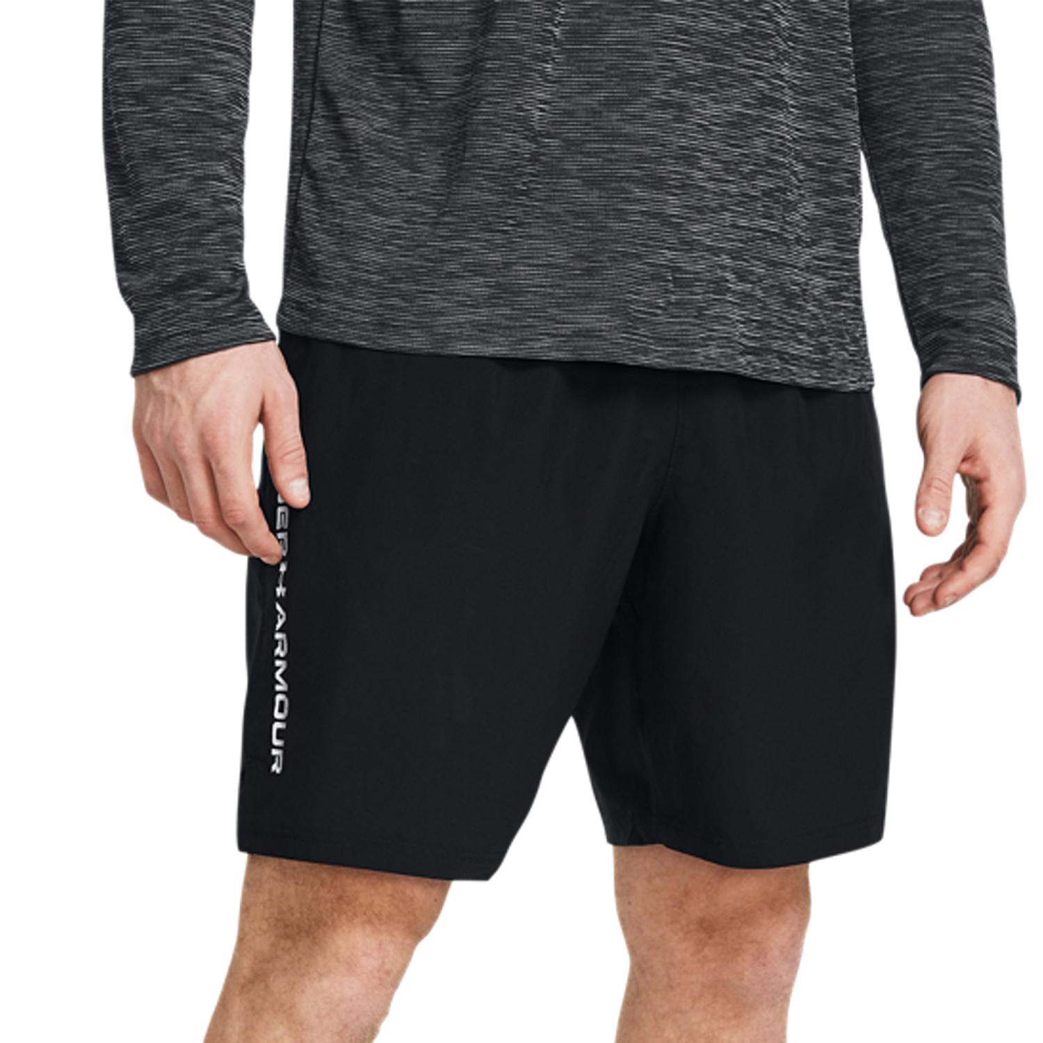 Under Armour Woven Split 9in Shorts - Black/White