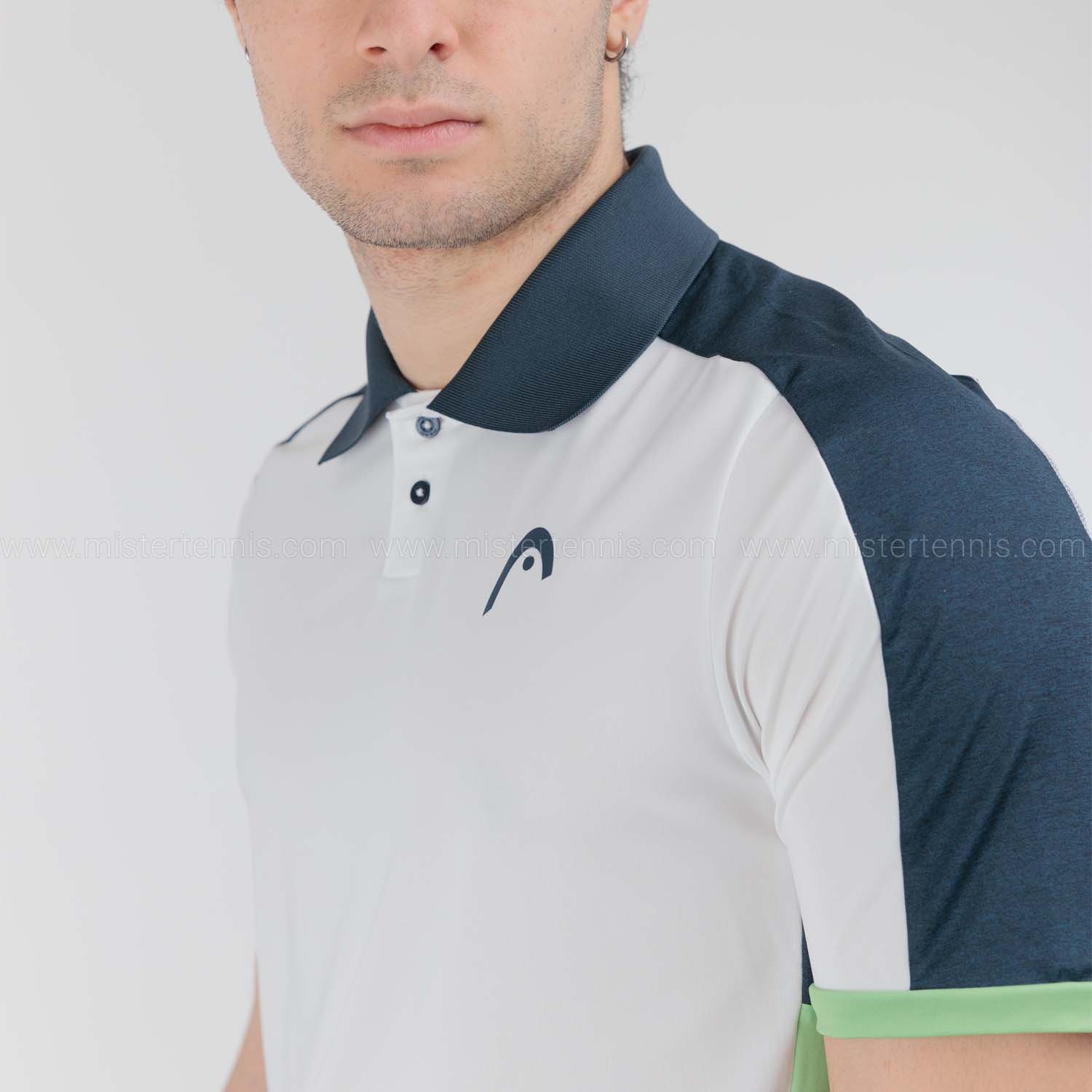 Head Play Tech Polo - White/Celery Green