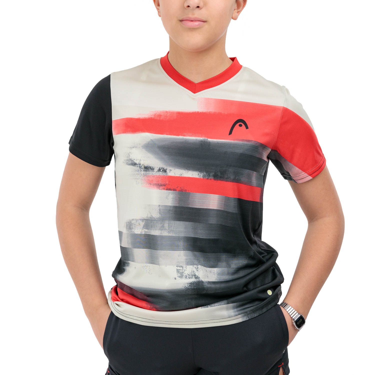 Head Topspin Pro Camiseta Niño - Black/Print Vision M