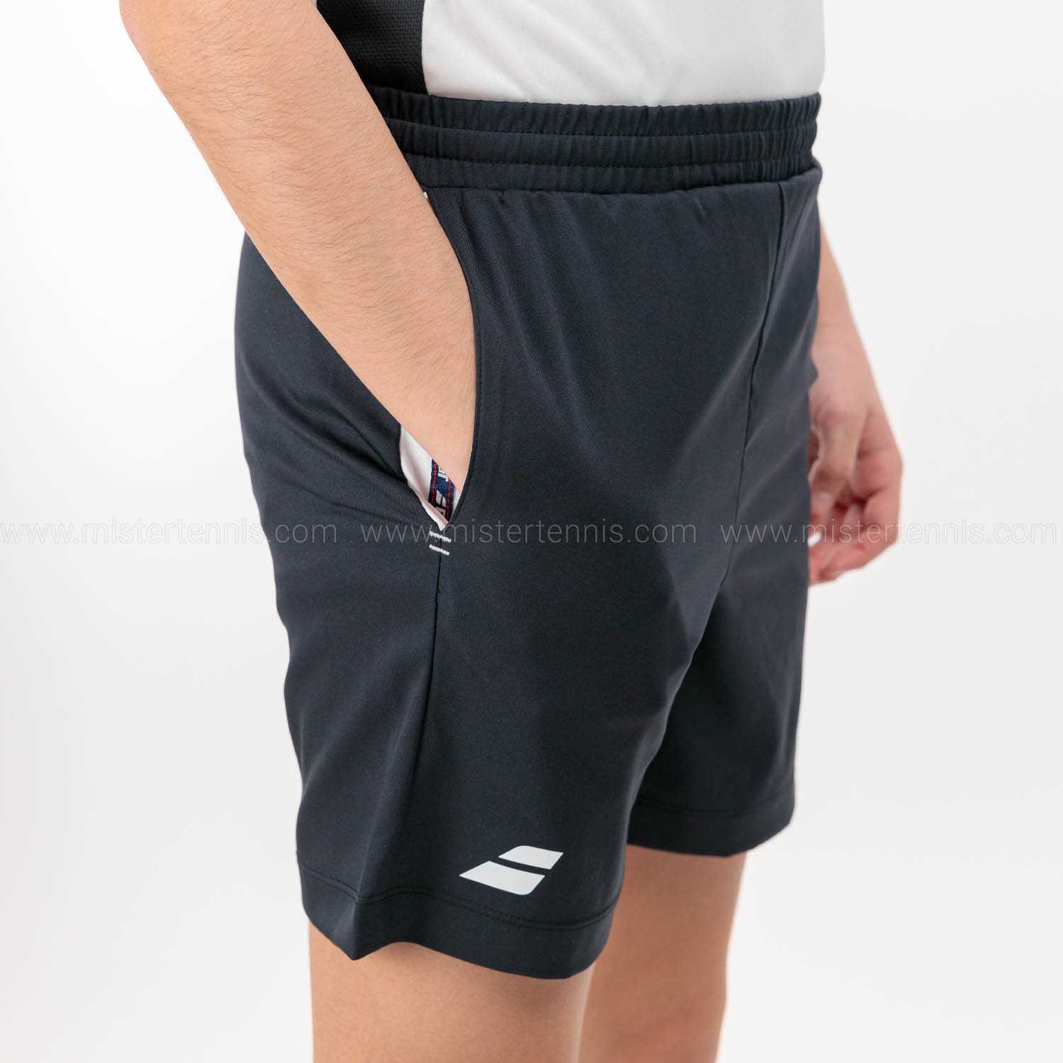 Babolat Play Logo 5in Shorts Boy - Black/White