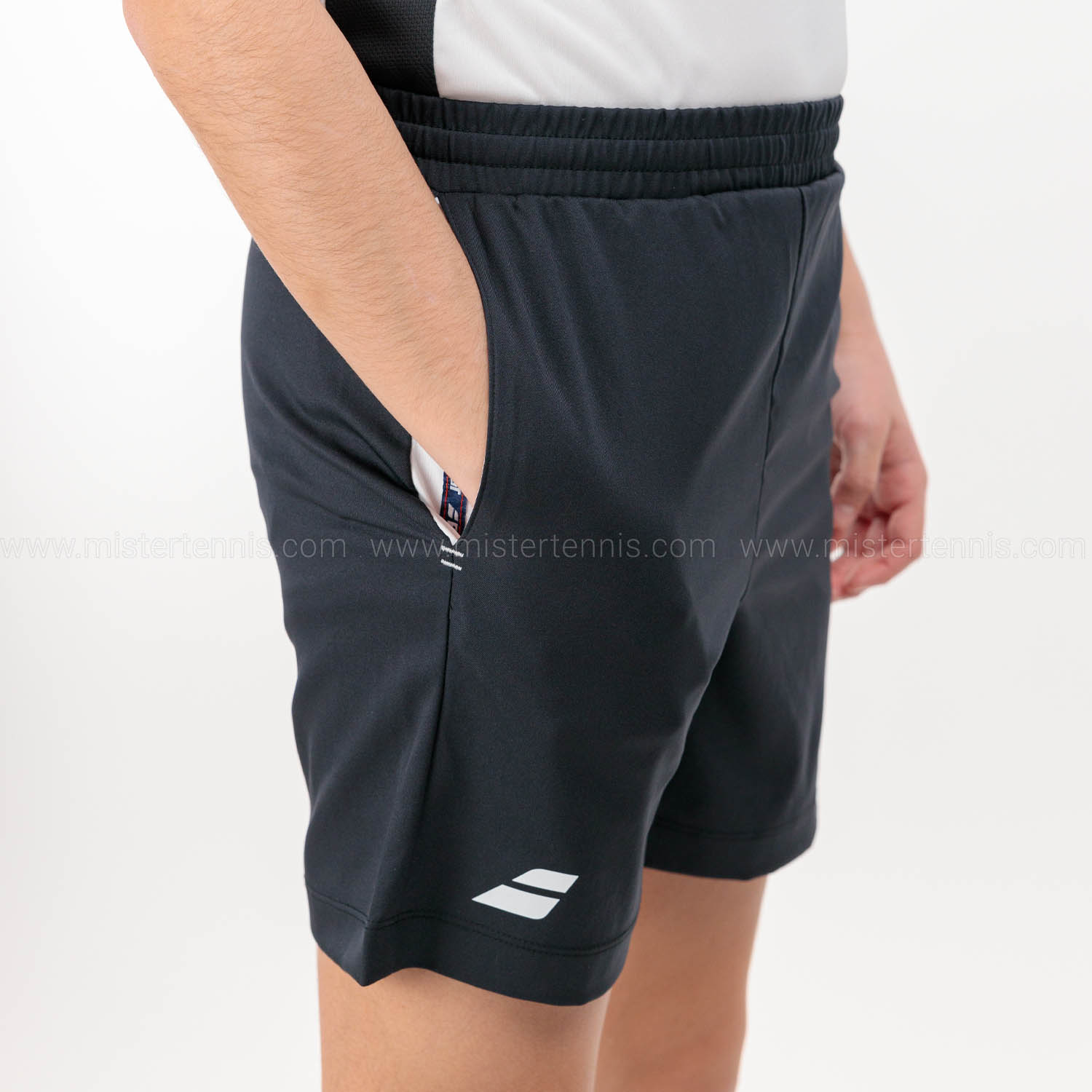 Babolat Play Logo 5in Pantaloncini Bambino - Black/White