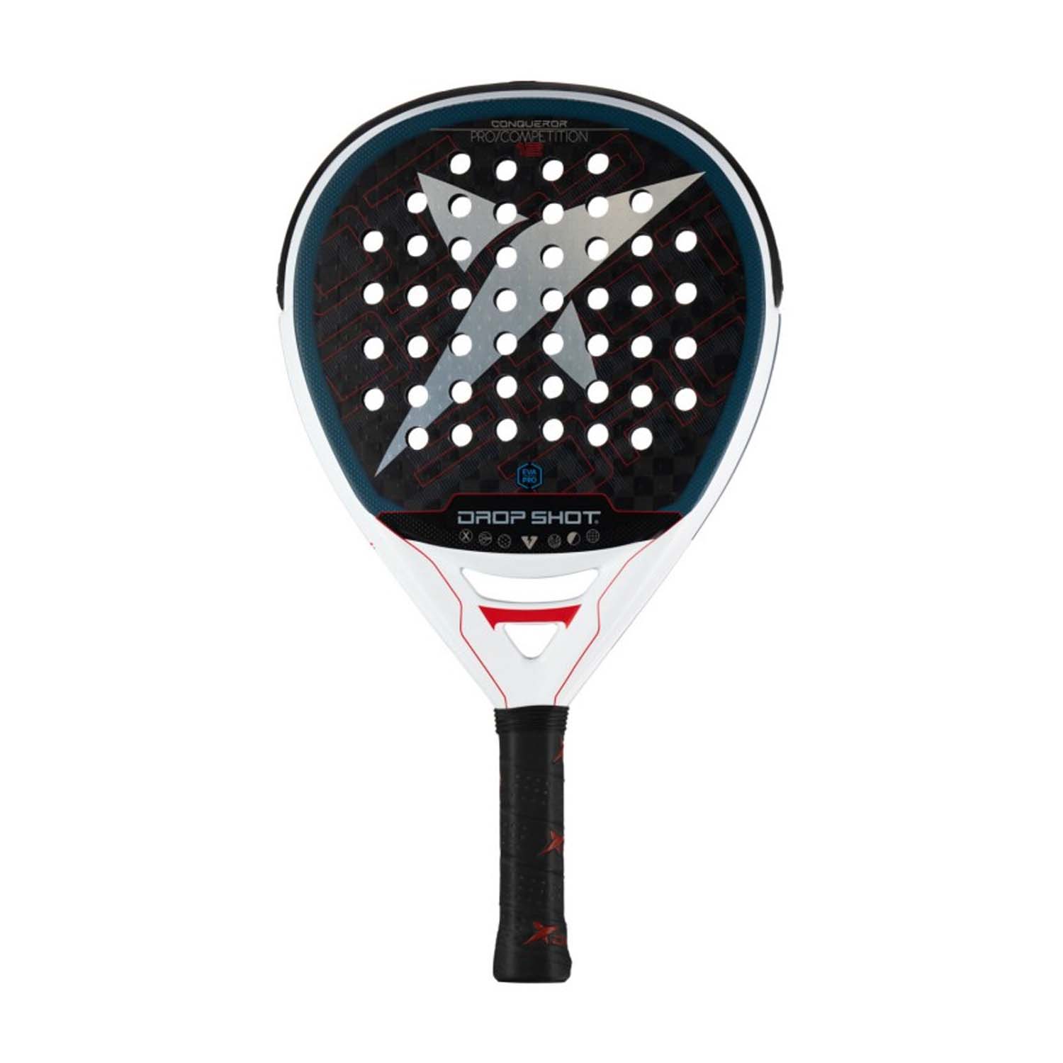 Drop Shot Conqueror 12 Padel - Black/White/Red