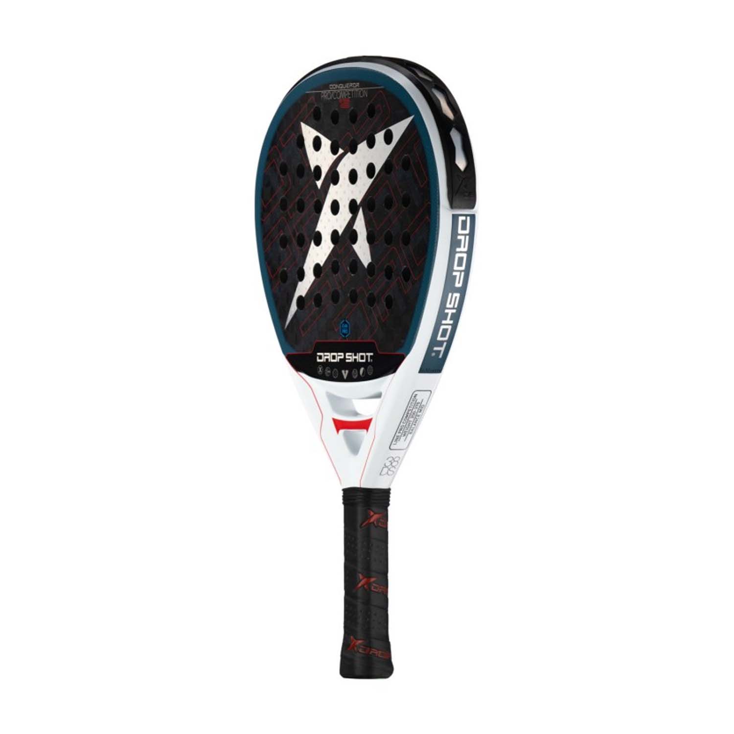 Drop Shot Conqueror 12 Padel - Black/White/Red