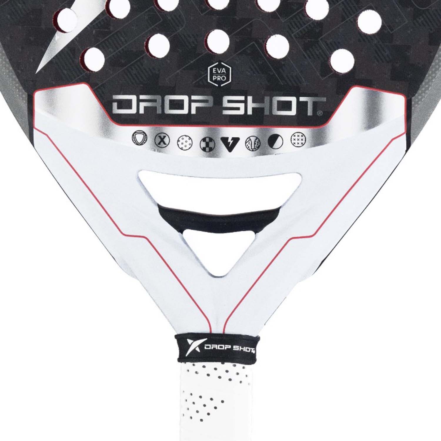 Drop Shot Conqueror Attack Padel Racket - Black/Grey/Red