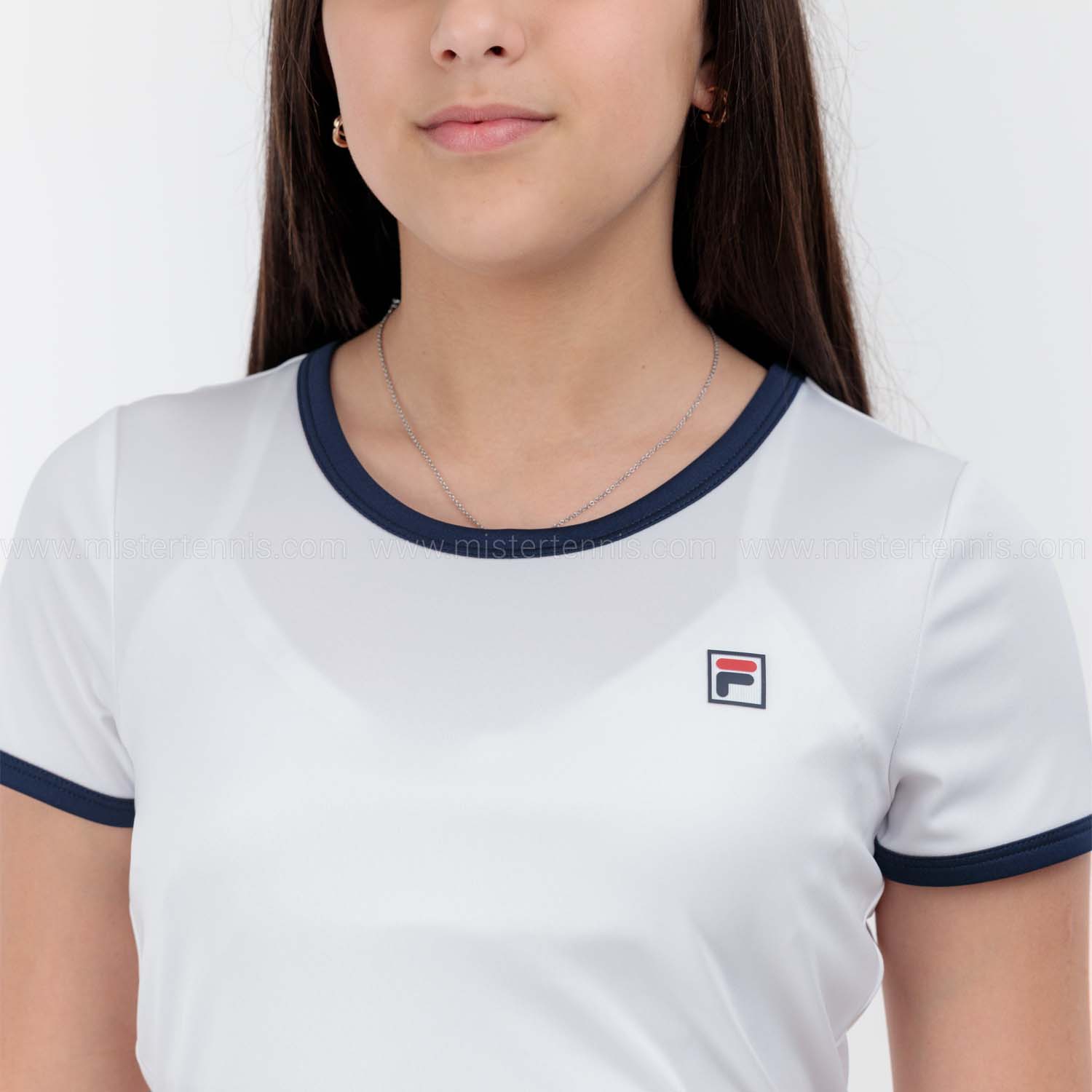 Fila Elisabeth Maglietta Bambina - White/Navy