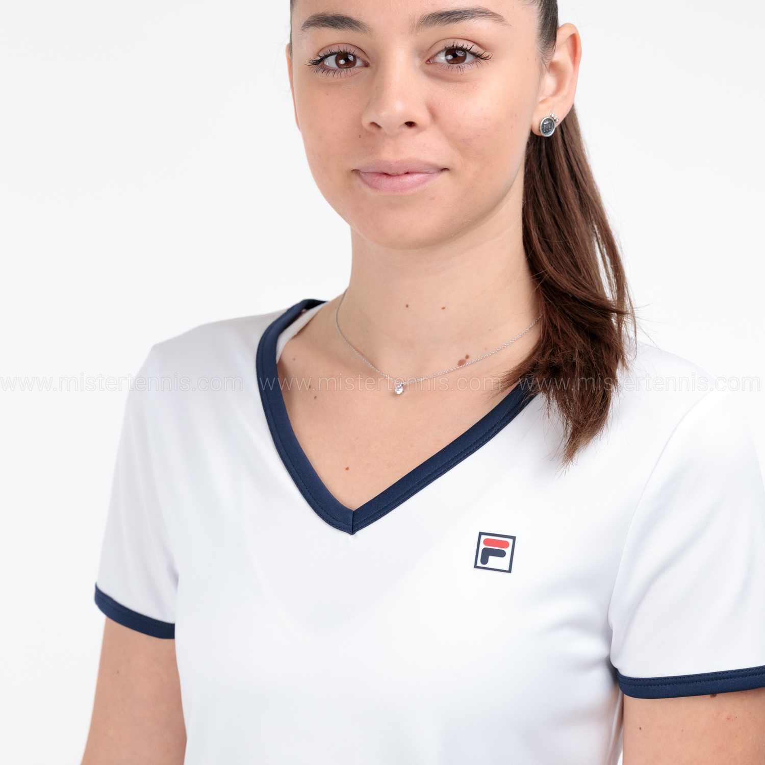 Fila Elisabeth Camiseta - White/Navy