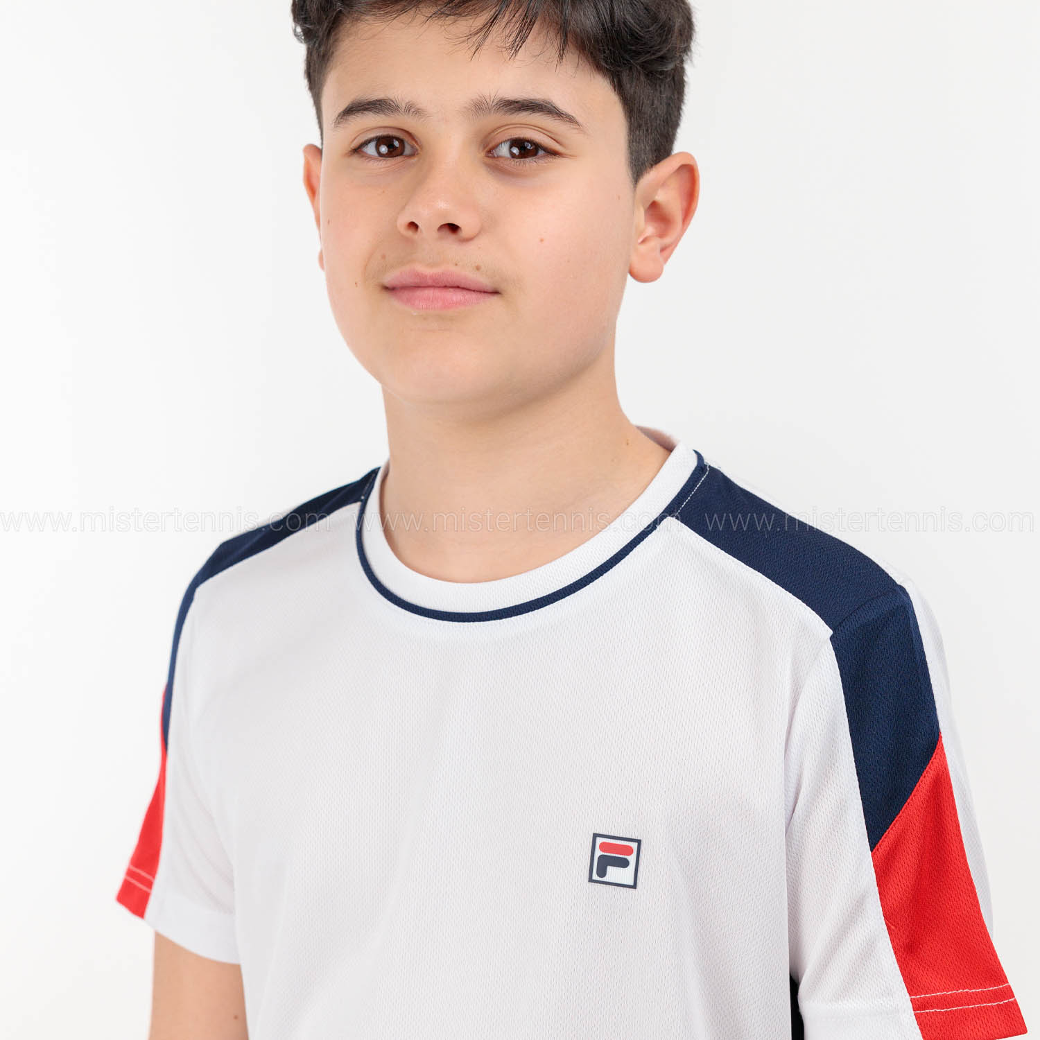 Fila Gabriel Maglietta Bambino - White/Navy