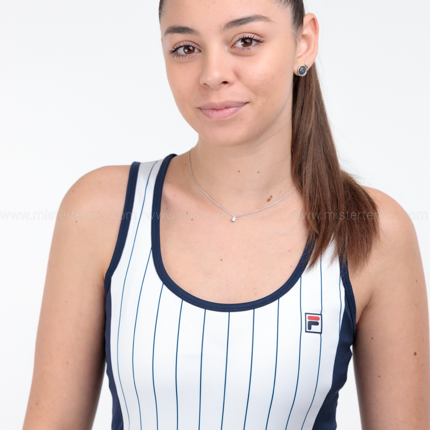 Fila Nina Canotta - White/Navy Stripes