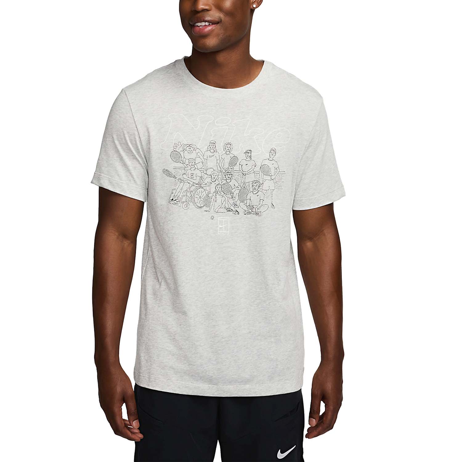 Nike Court Camiseta - Grey Heather