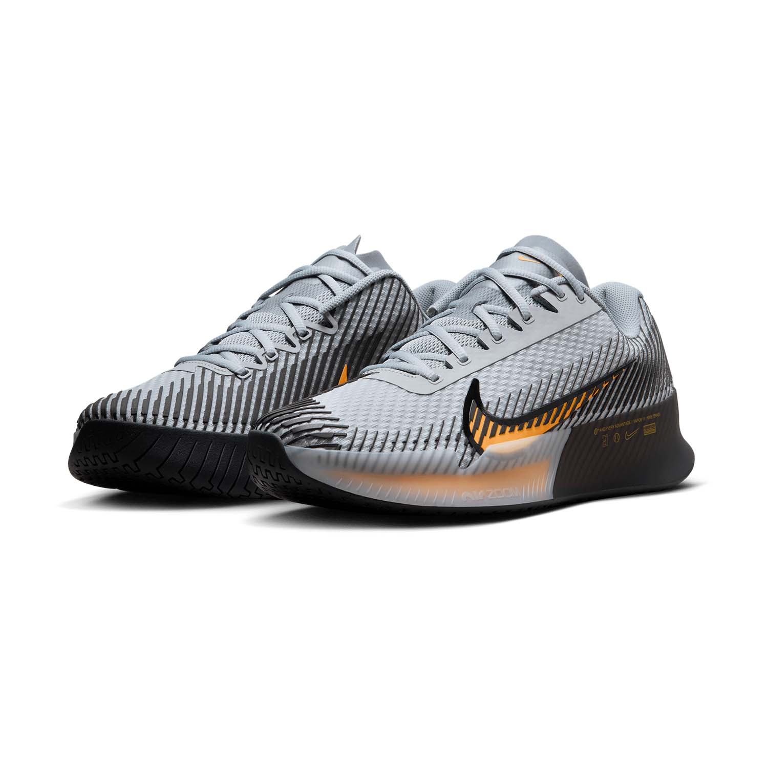 Nike Court Air Zoom Vapor 11 HC - Wolf Grey/Laser Orange/Black