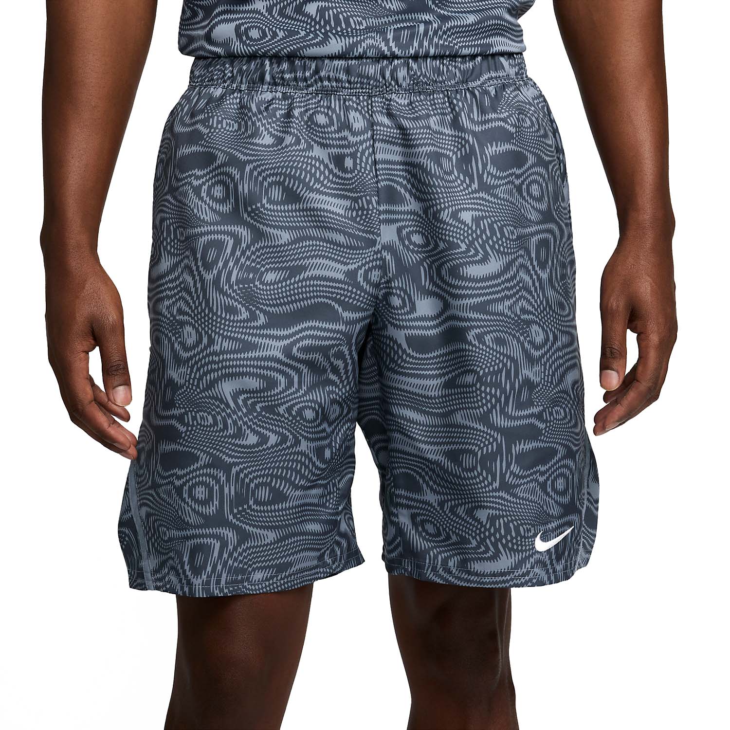 Nike Court Victory Graphic 9in Shorts - Ashen Slate/Thunder Blue/White