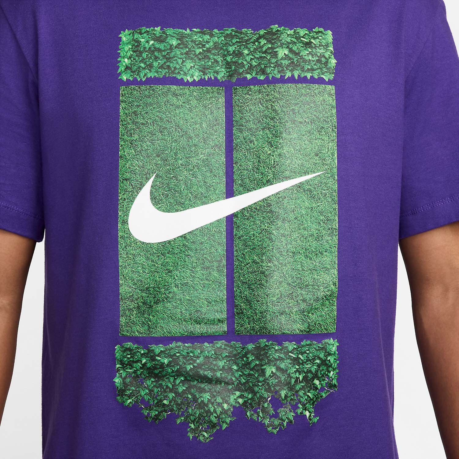 green and purple nike shirt