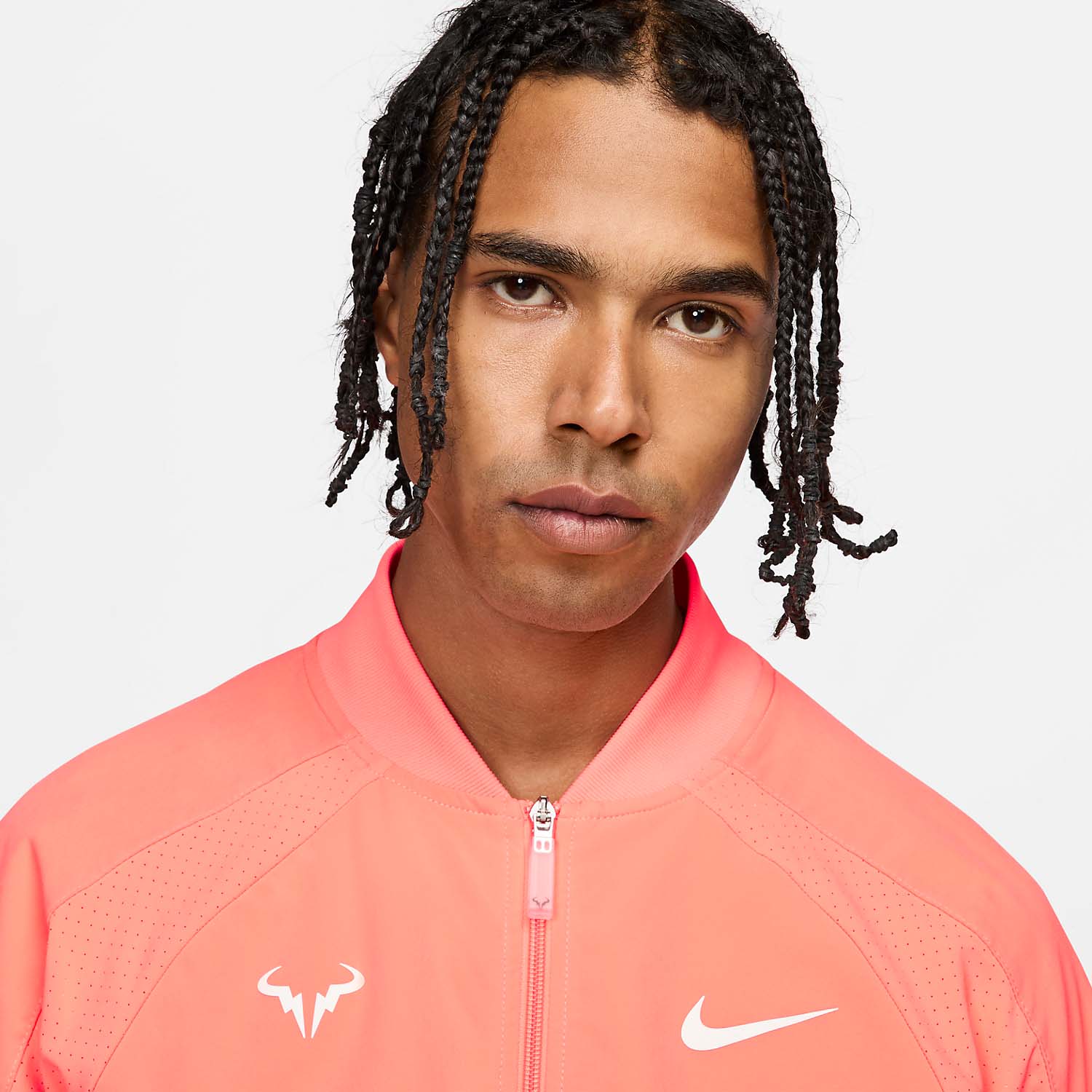 Nike Dri-FIT Rafa Men's Tennis Jacket - Bright Mango/White