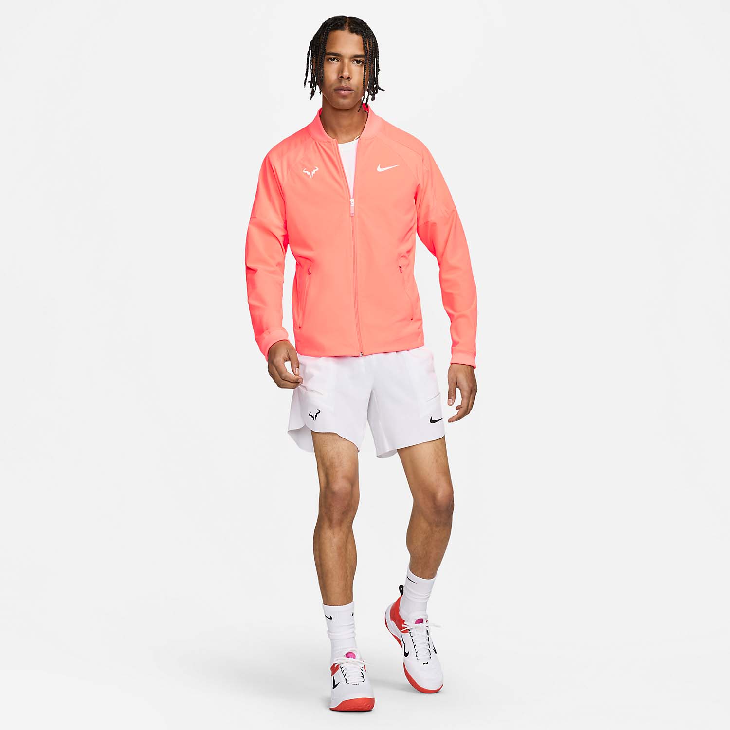 Nike Dri-FIT Rafa Men's Tennis Jacket - Bright Mango/White