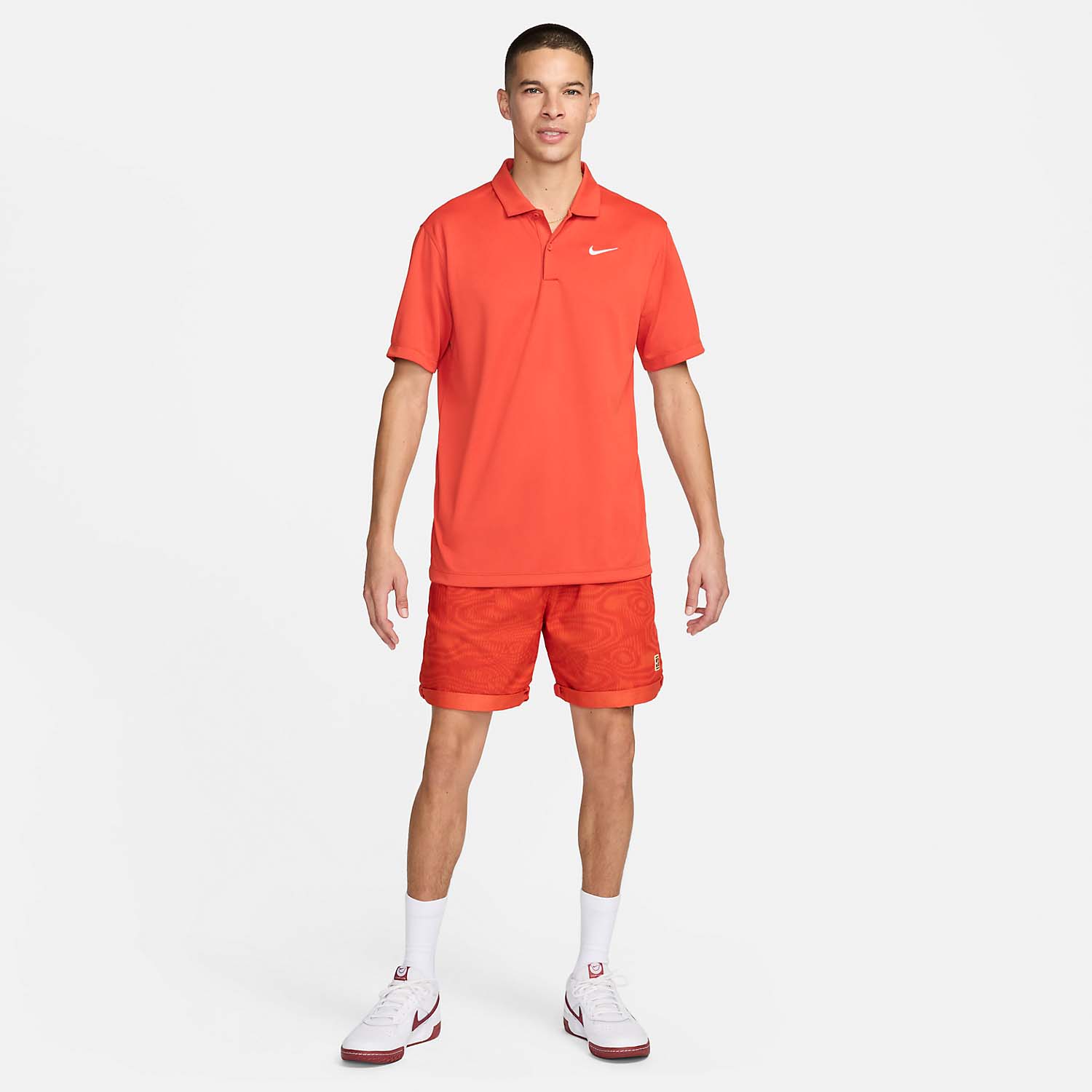 Nike Dri-FIT Solid Logo Polo - Rust Factor/White