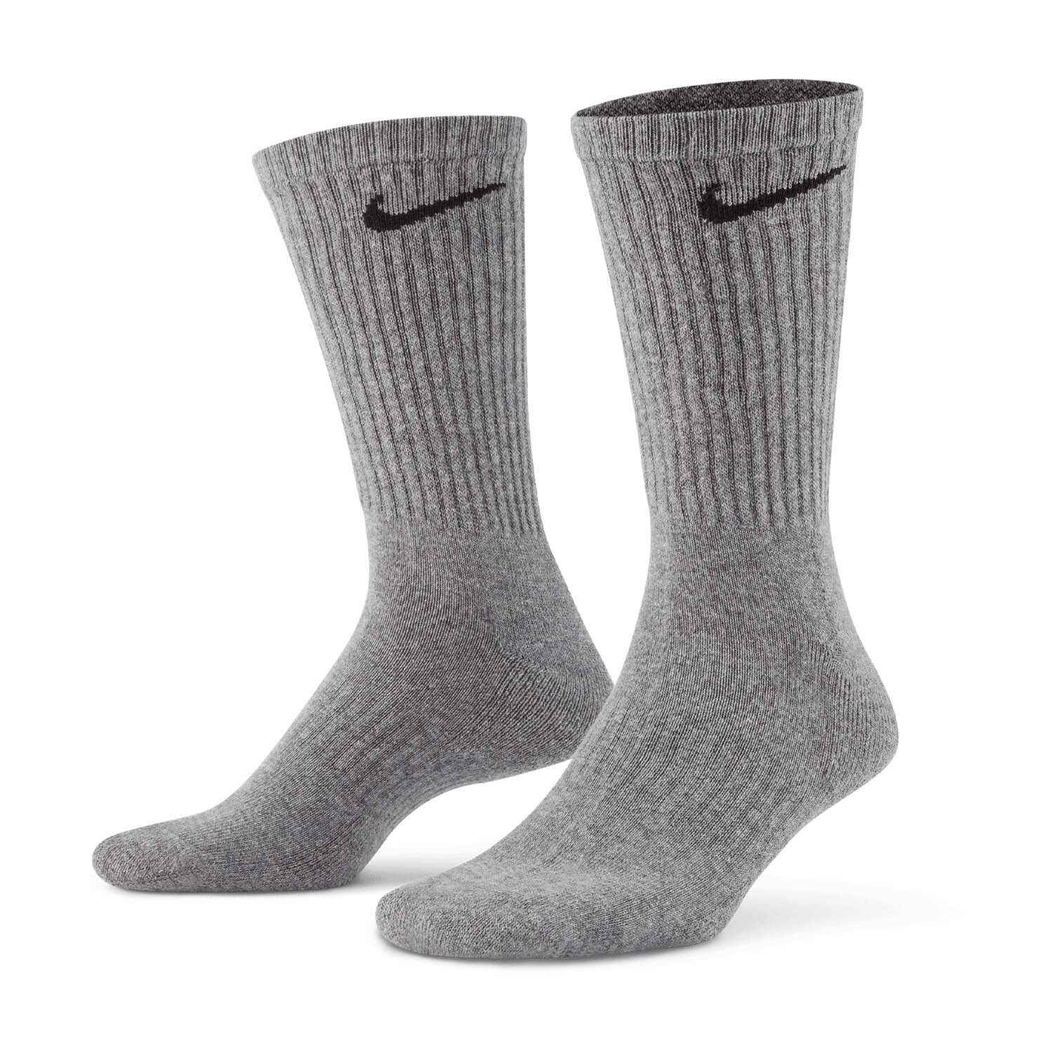 Nike Everyday Cushioned Crew x 3 Socks - Carbon Heather/Black