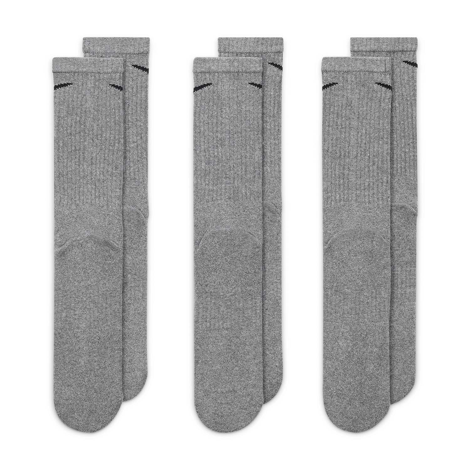 Nike Everyday Cushioned Crew x 3 Calze - Carbon Heather/Black