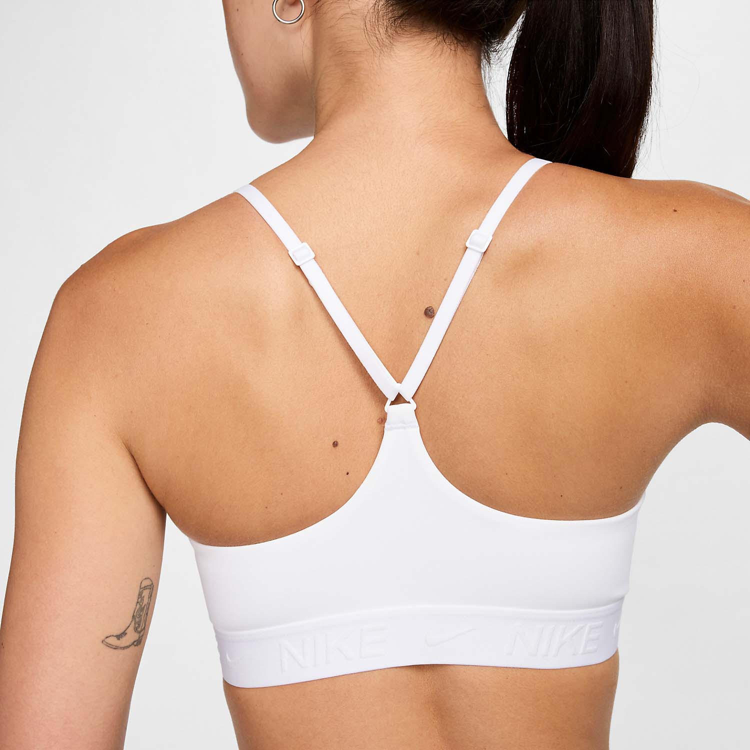 Nike Indy Swoosh Sports Bra - White/Stone Mauve