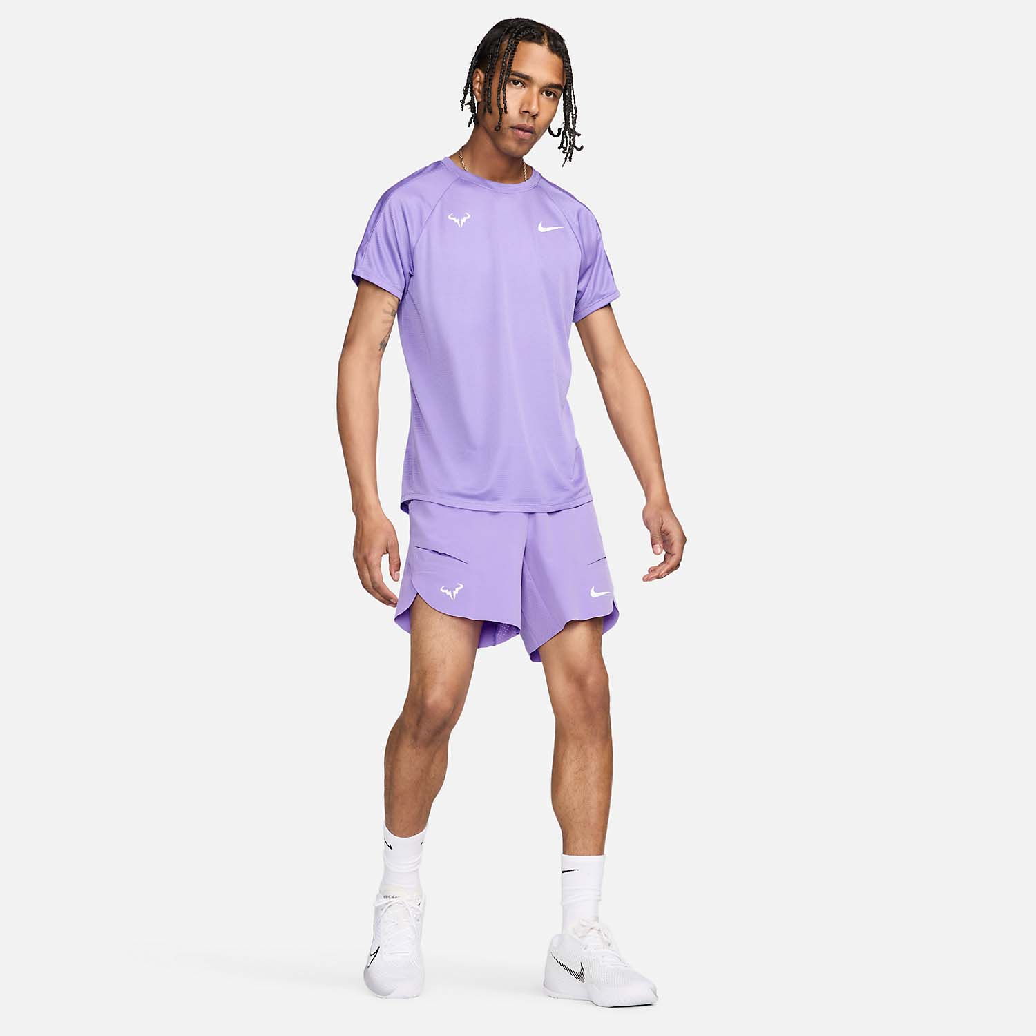 Nike Rafa Challenger Men's Tennis T-Shirt - Space Purple/White