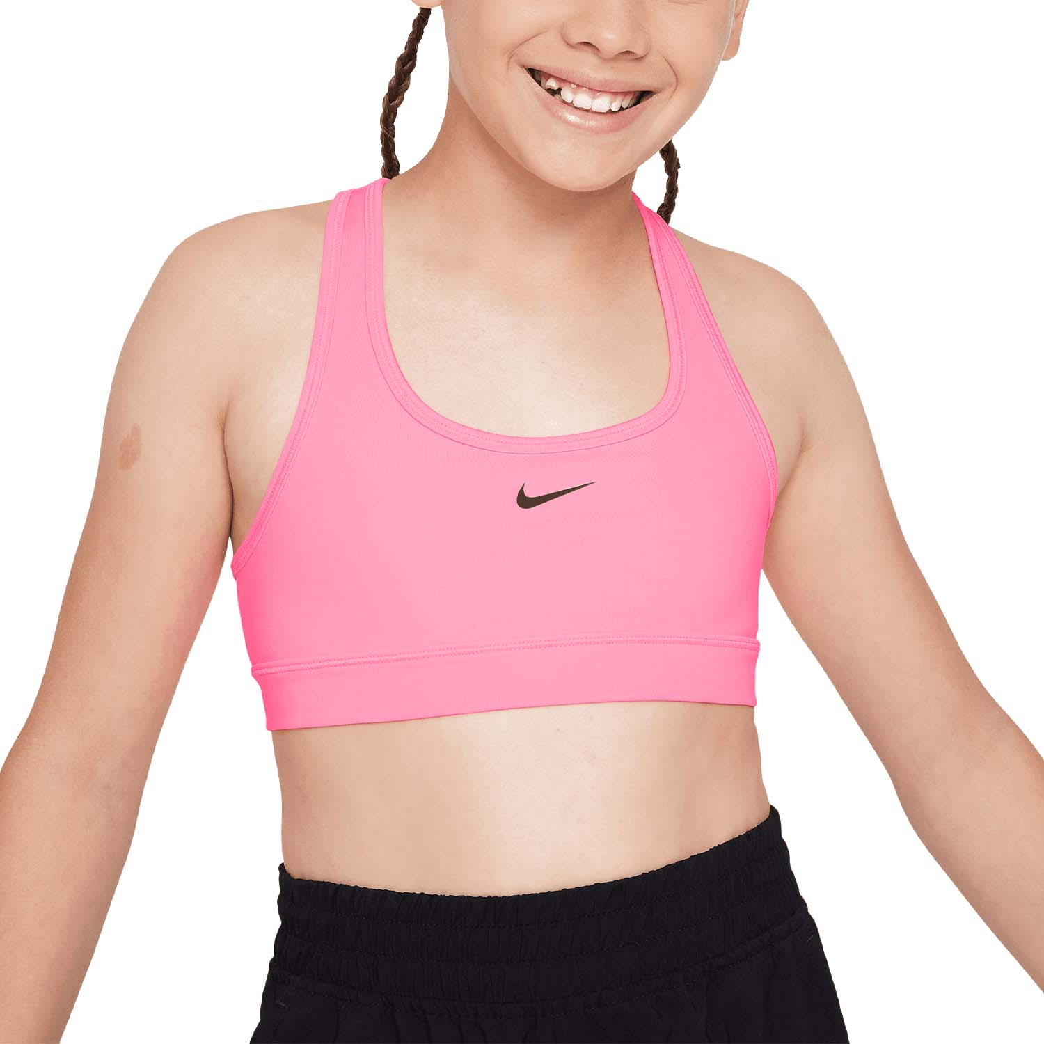 Nike Swoosh Logo Sports Bra Girl - Sunset Pulse/Black