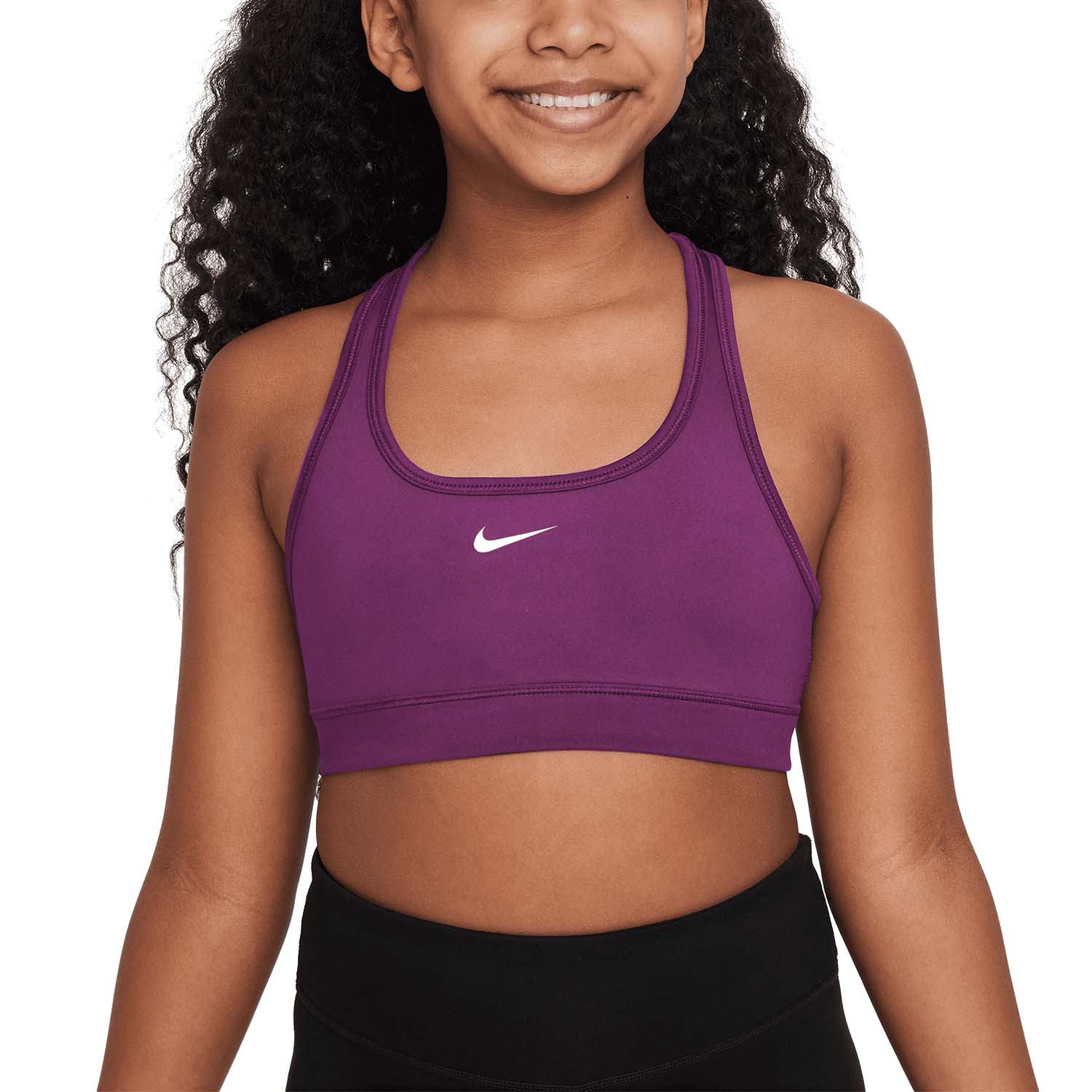 Nike Swoosh Logo Sports Bra Girl - Viotech/White