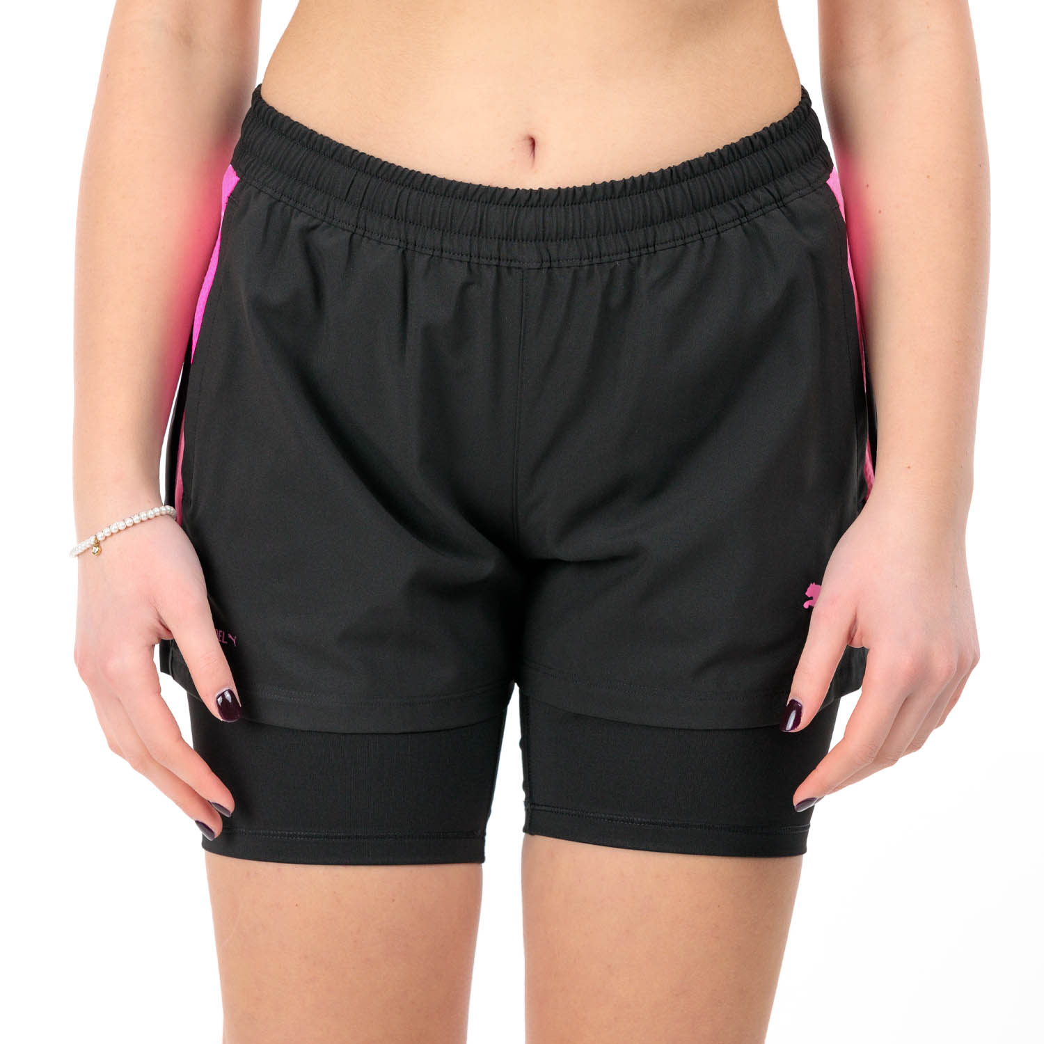 Puma Individual 2 in 1 3in Shorts - Black/Poison Pink