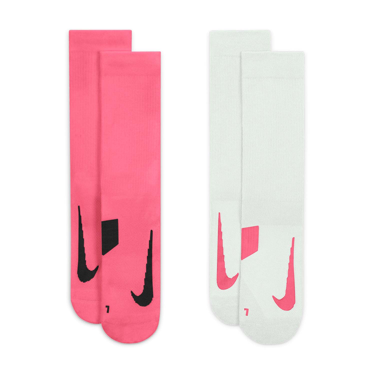 Nike Multiplier Crew x 2 Tennis Socks - Fuxia/Black
