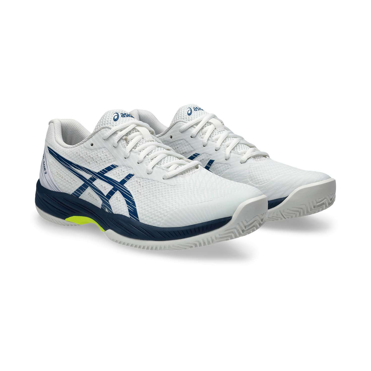 Asics Gel Game 9 Clay/OC Men's Tennis Shoes - White/Mako Blue