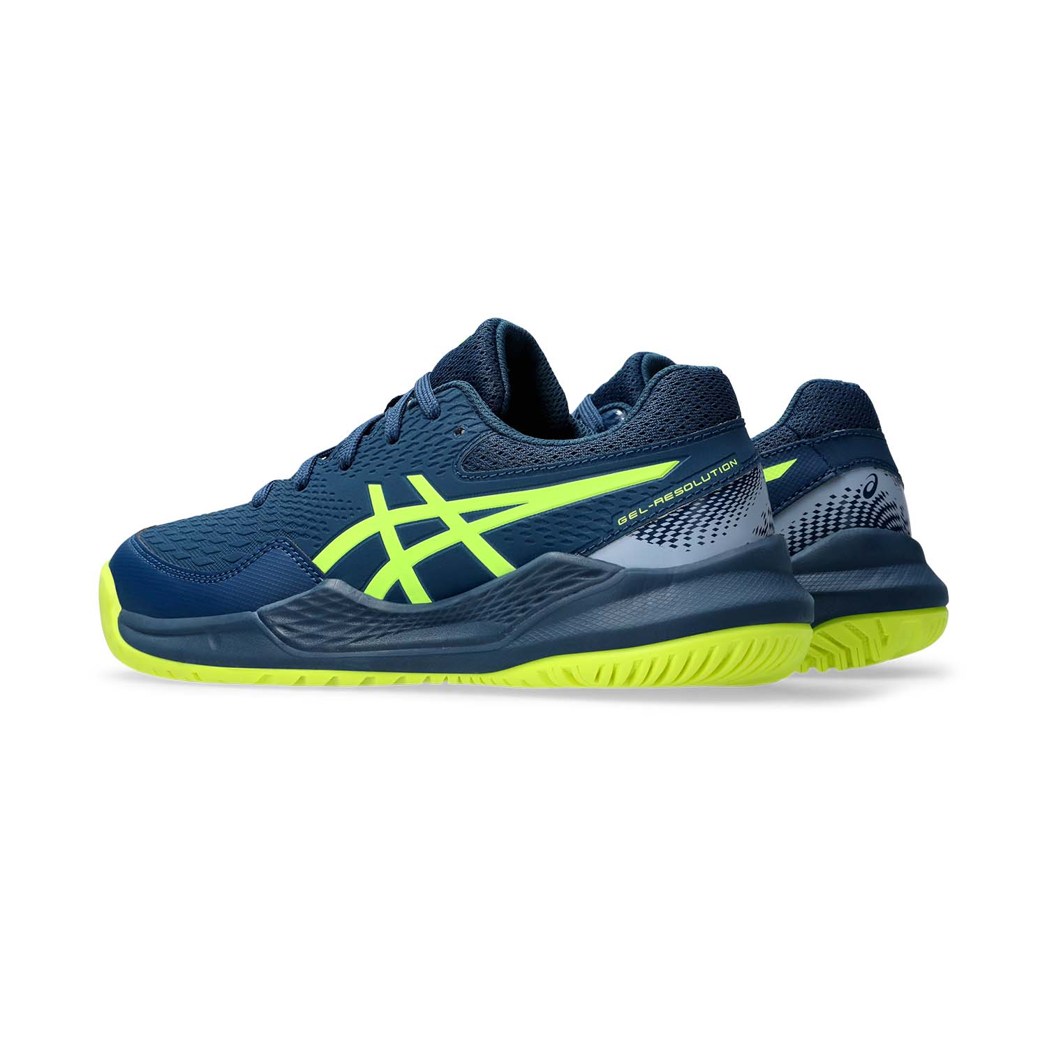 Asics Gel Resolution 9 GS Junior's Tennis Shoes Mako Blue/Yellow