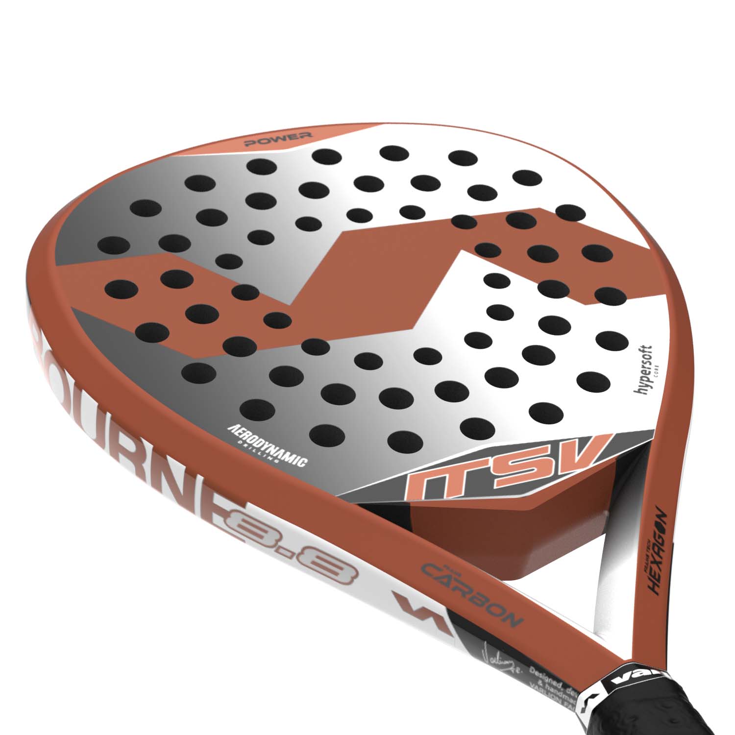 Varlion Bourne Hexagon 8.8 Padel Racket - Chestnut/Black/White