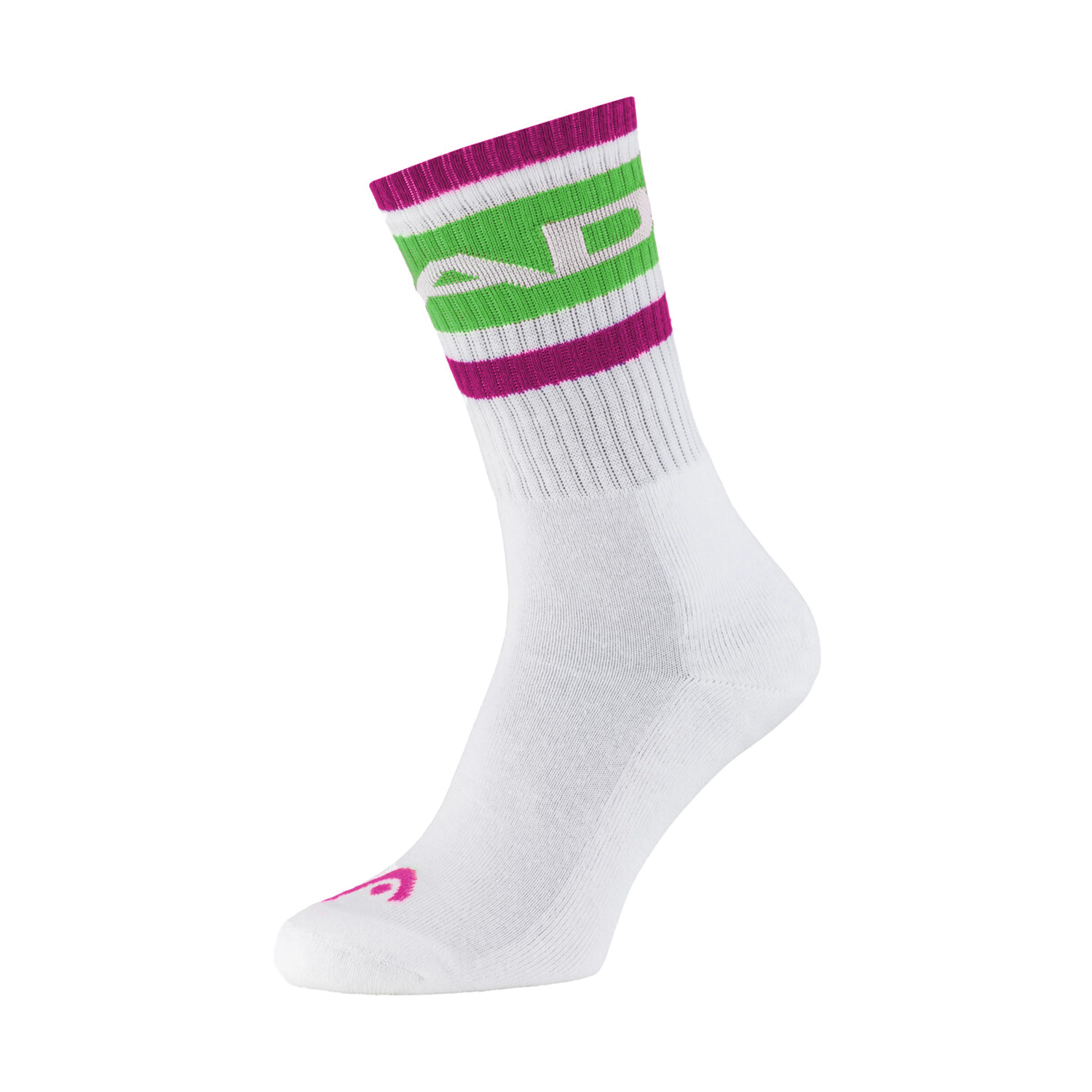 Head Performance Crew Calze - Candy Green/Vivid Pink