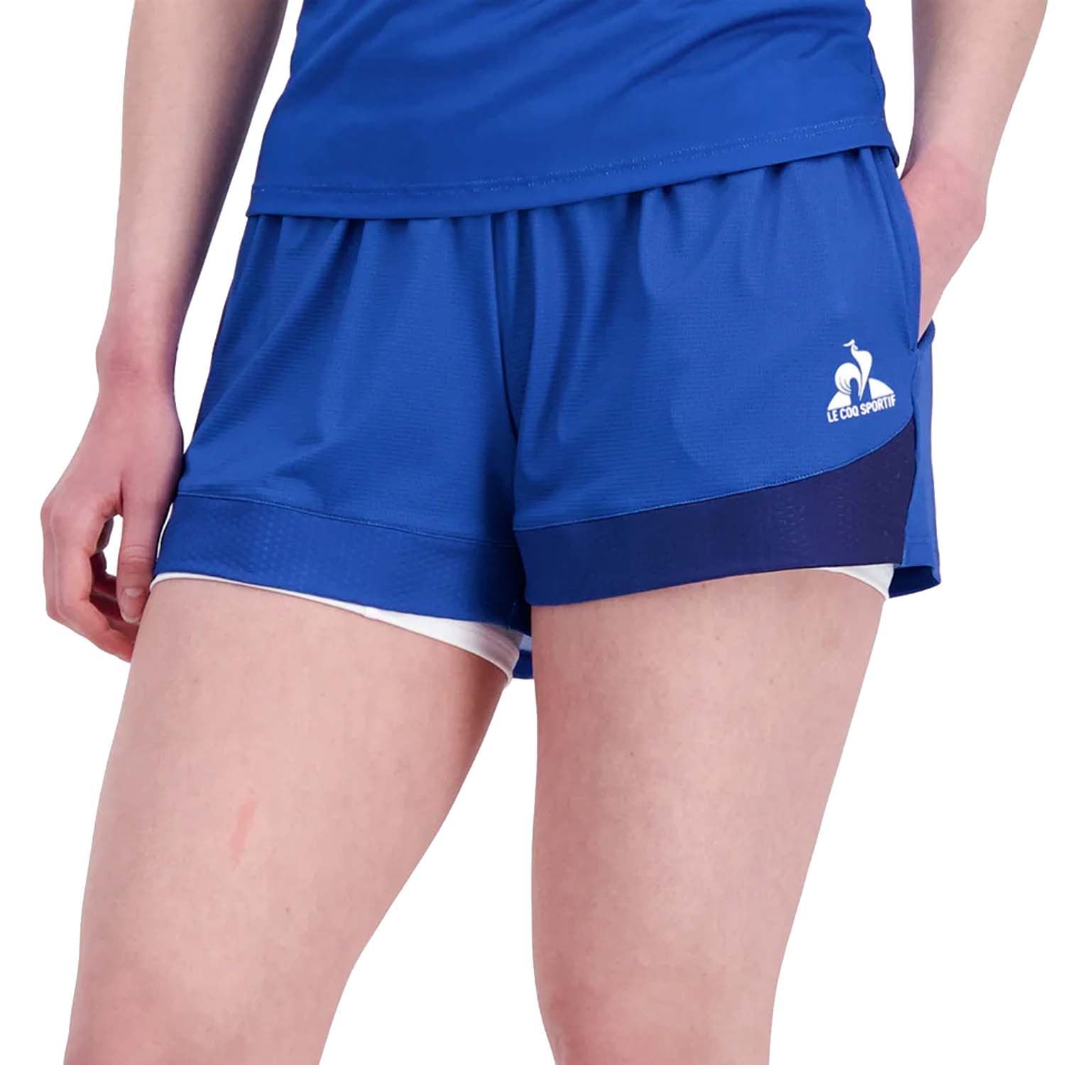 Le Coq Sportif Pro Logo 3in Shorts - Lapis Blue/N.O.W