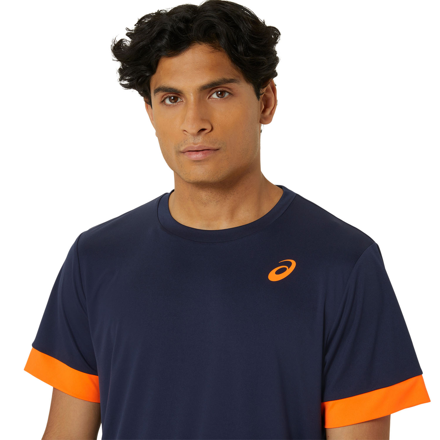 Asics Court T-Shirt - Midnight/Shocking Orange