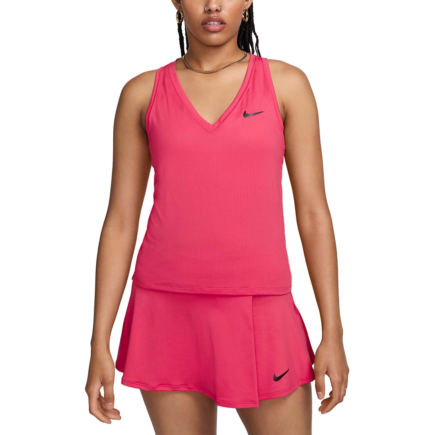 Nike Court Victory Logo Women's Tennis Tank - Aster Pink/Black