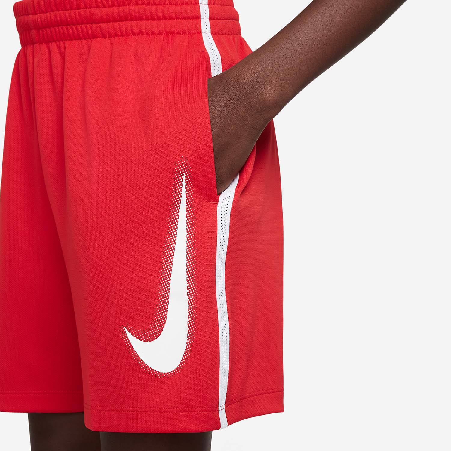 red nike fleece shorts mens