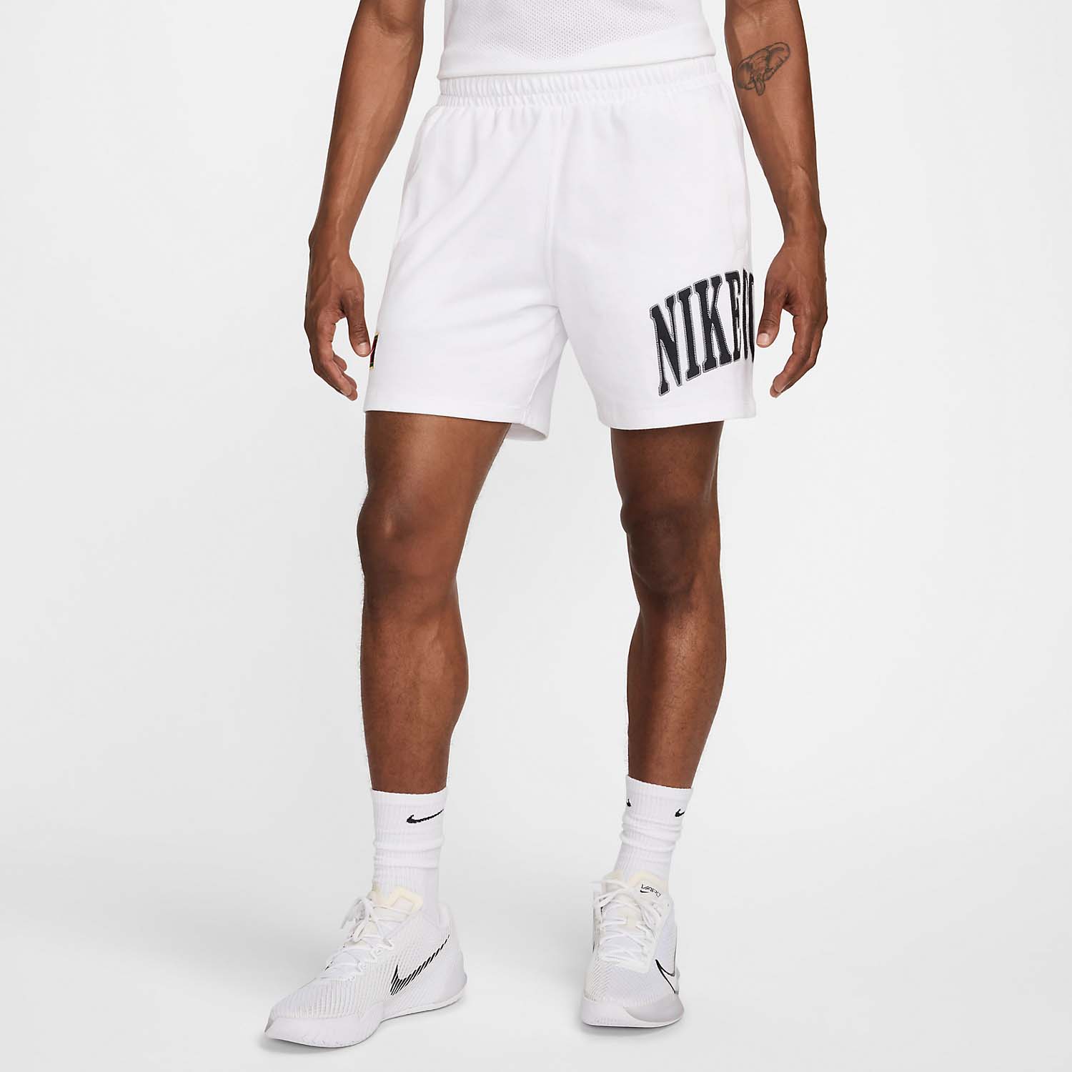 Nike Court Heritage Mid 6in Shorts - White/Black/Flat Pewter
